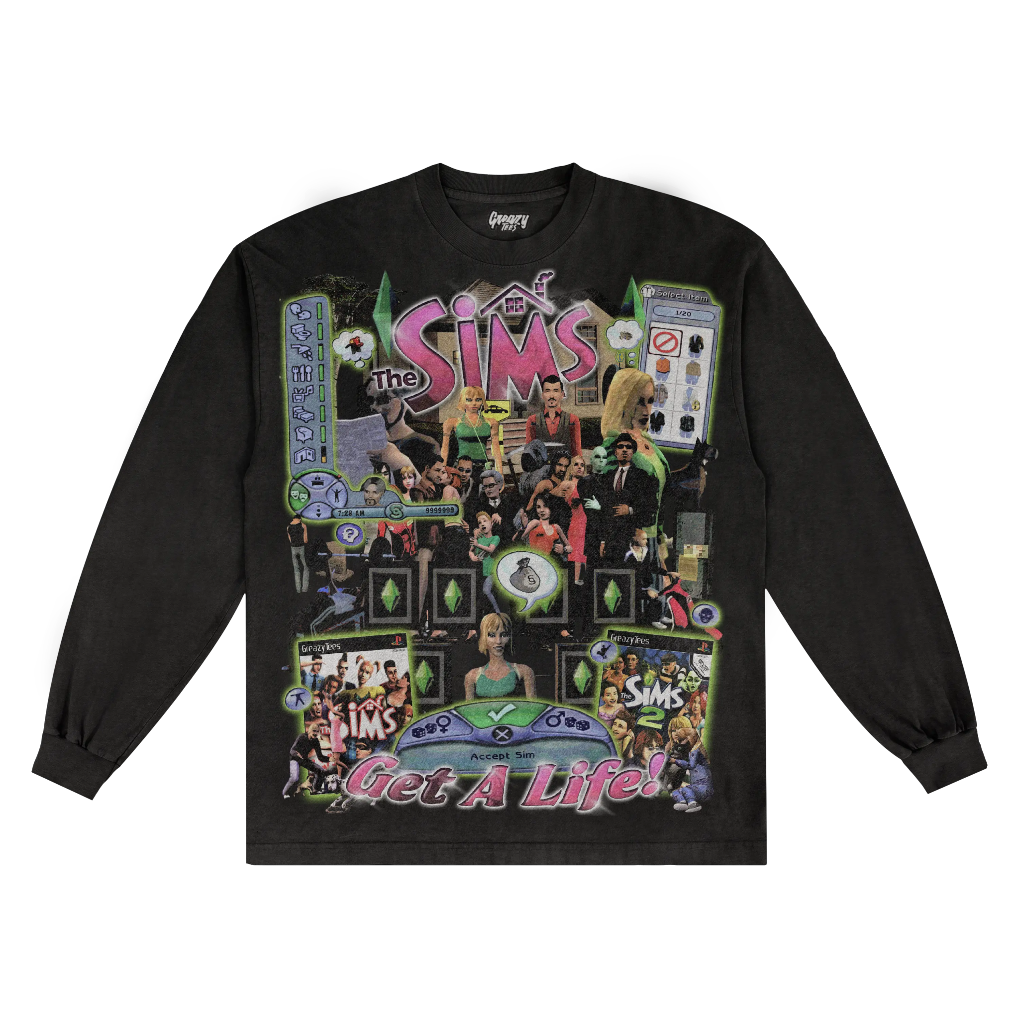 The Sims Classic Long Sleeved Tee - Greazy Tees