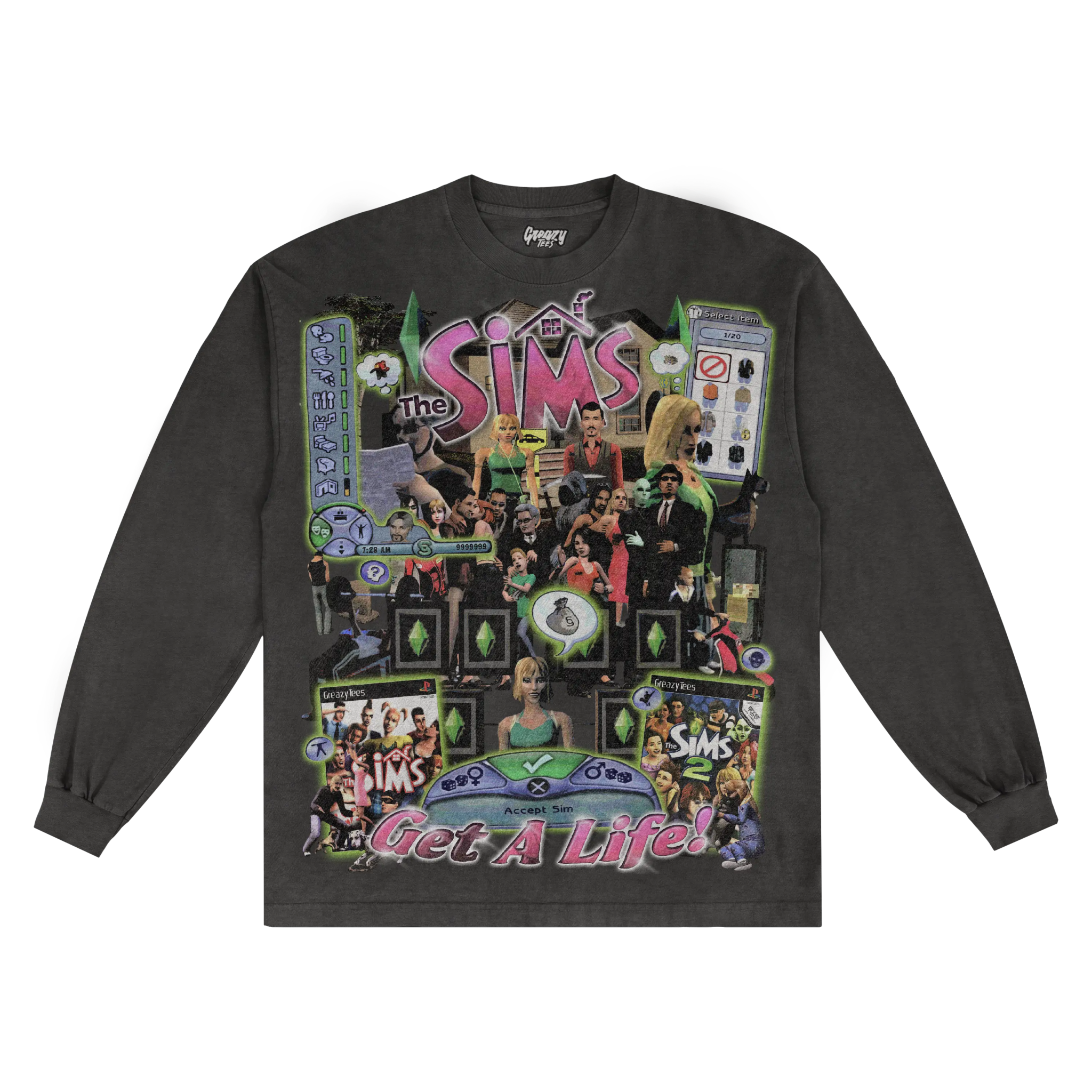 The Sims Classic Long Sleeved Tee - Greazy Tees