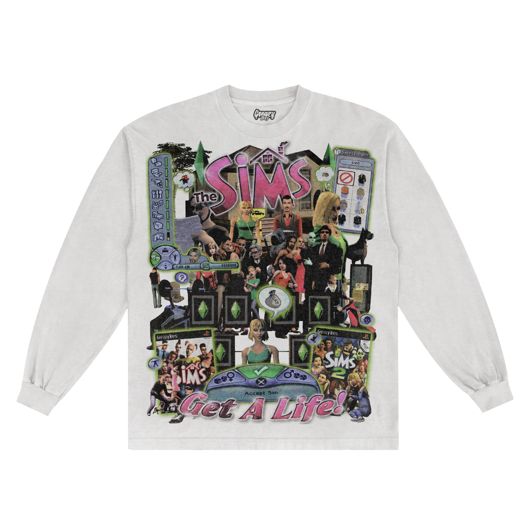 The Sims Classic Long Sleeved Tee - Greazy Tees