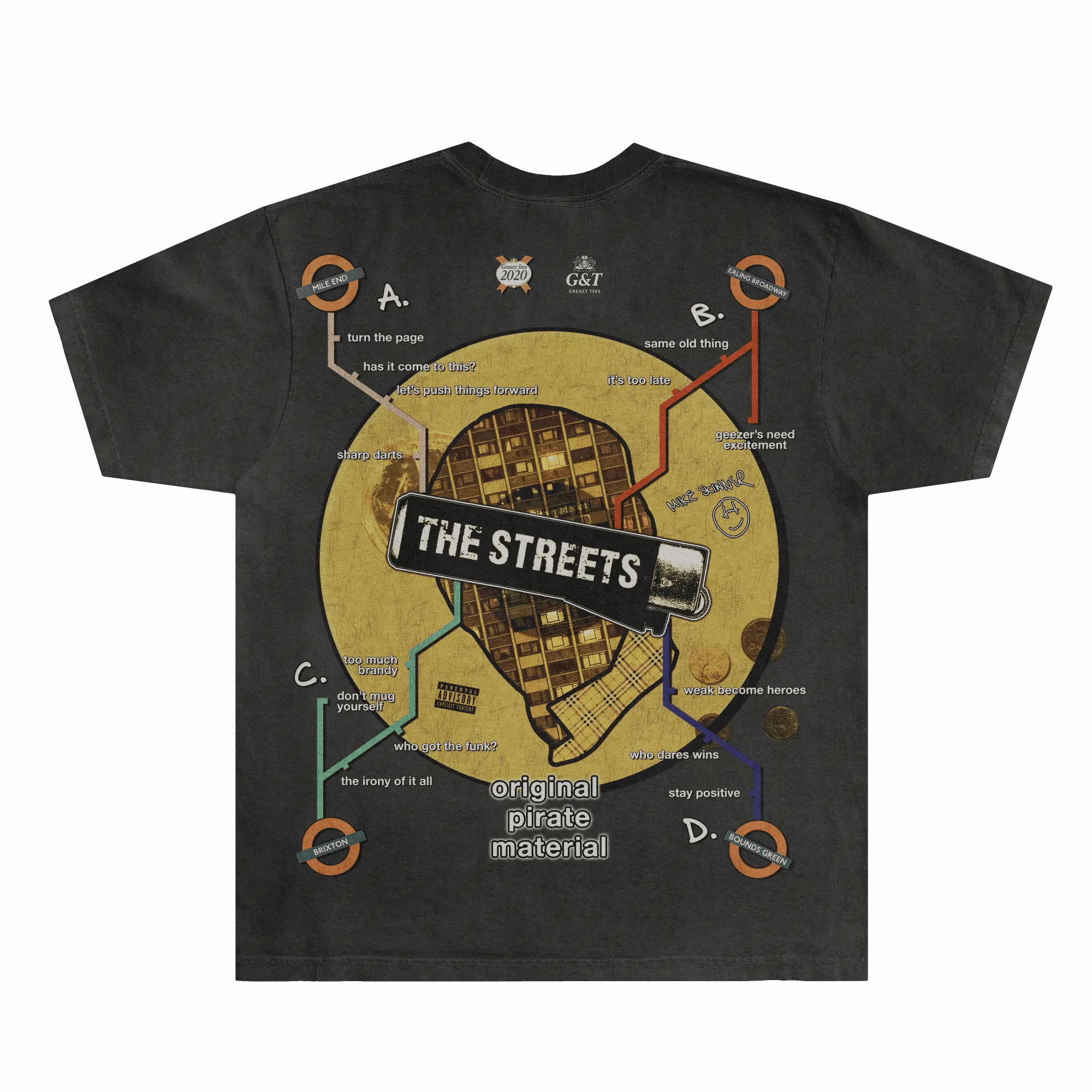 The Streets Original Pirate Material Tee - Greazy Tees