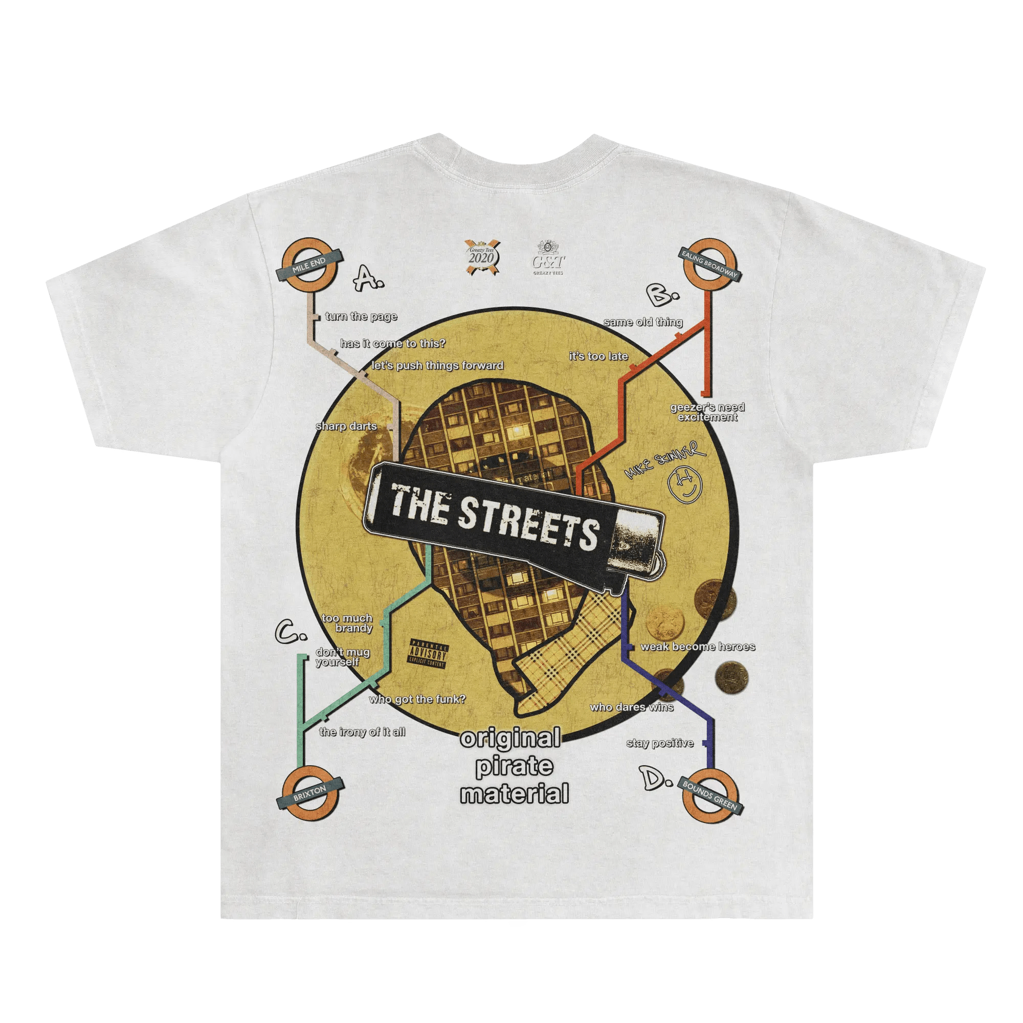 The Streets Original Pirate Material Tee - Greazy Tees