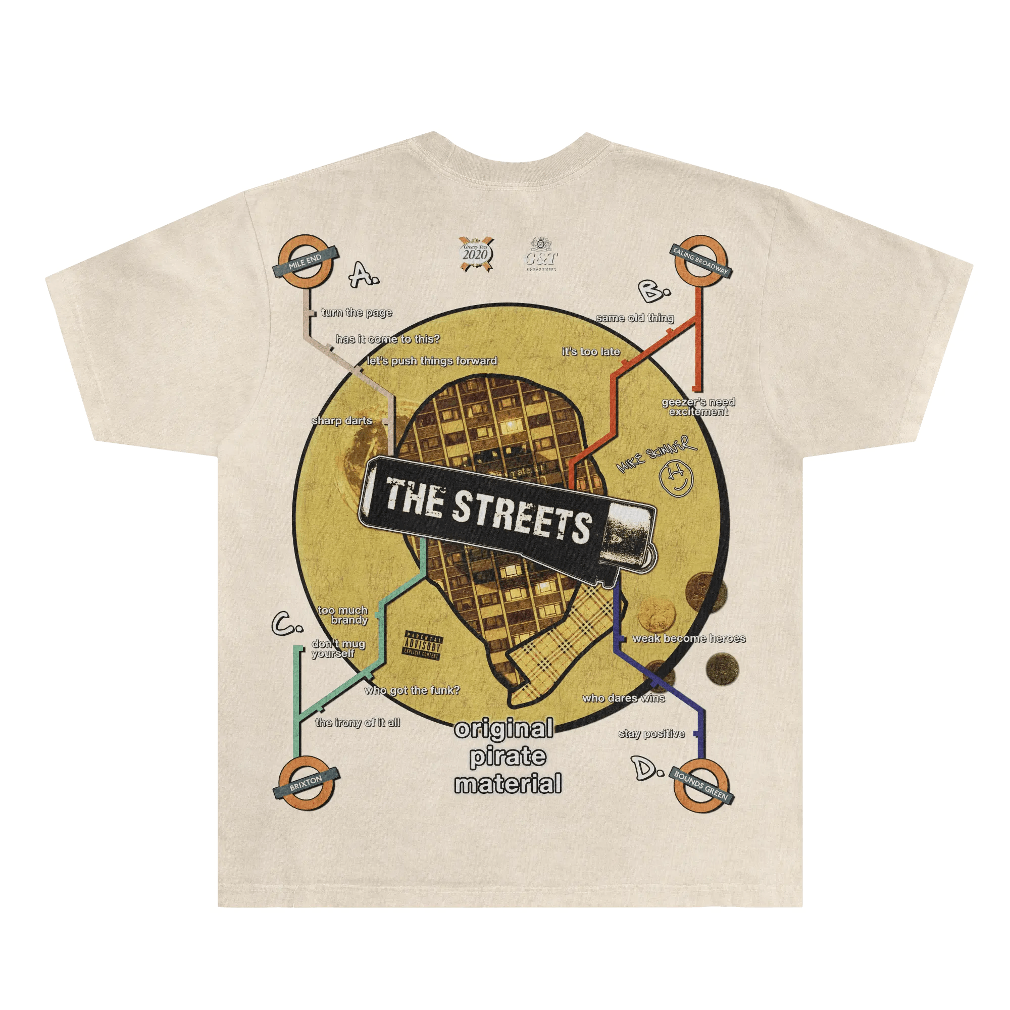 The Streets Original Pirate Material Tee - Greazy Tees