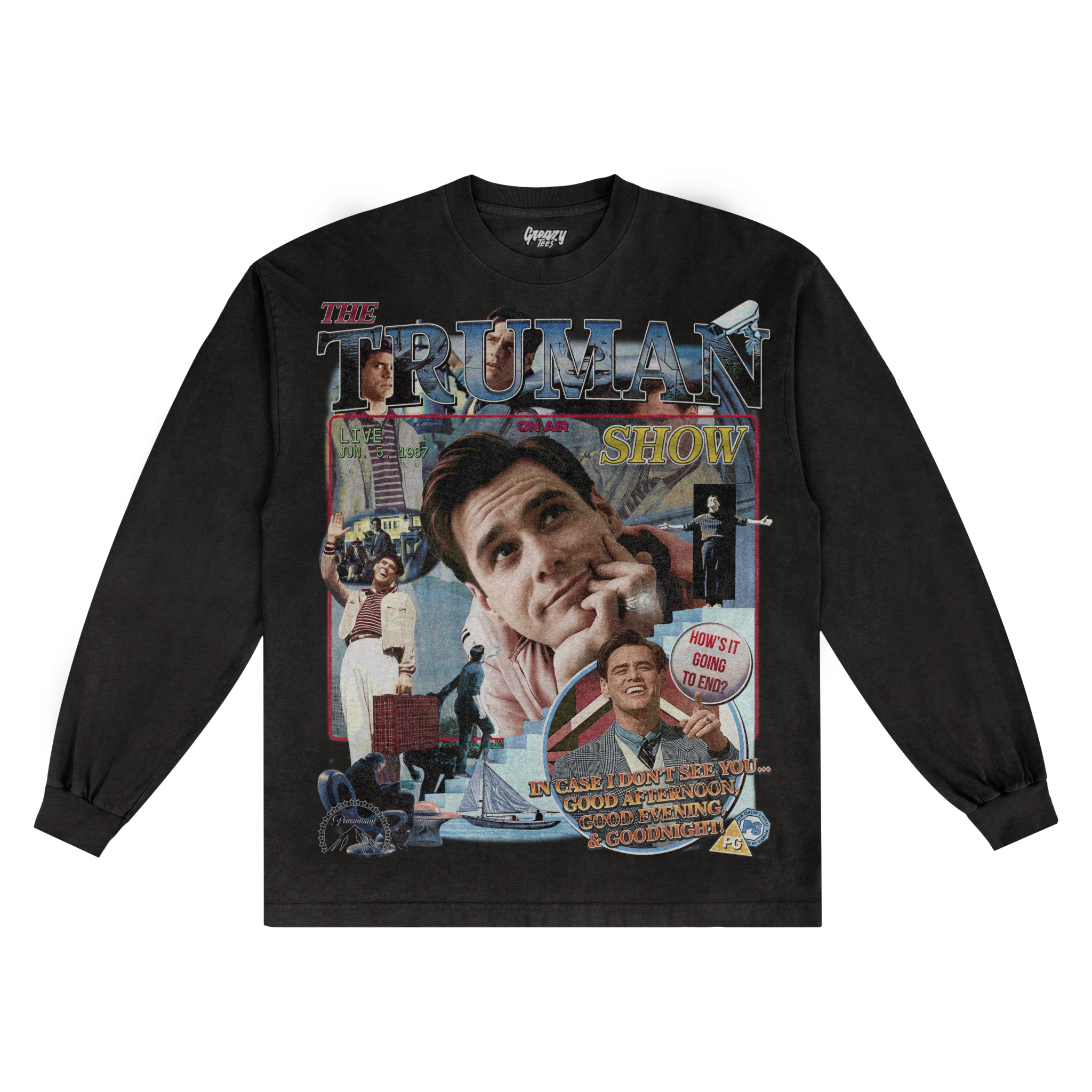 The Truman Show Long Sleeved Tee - Greazy Tees