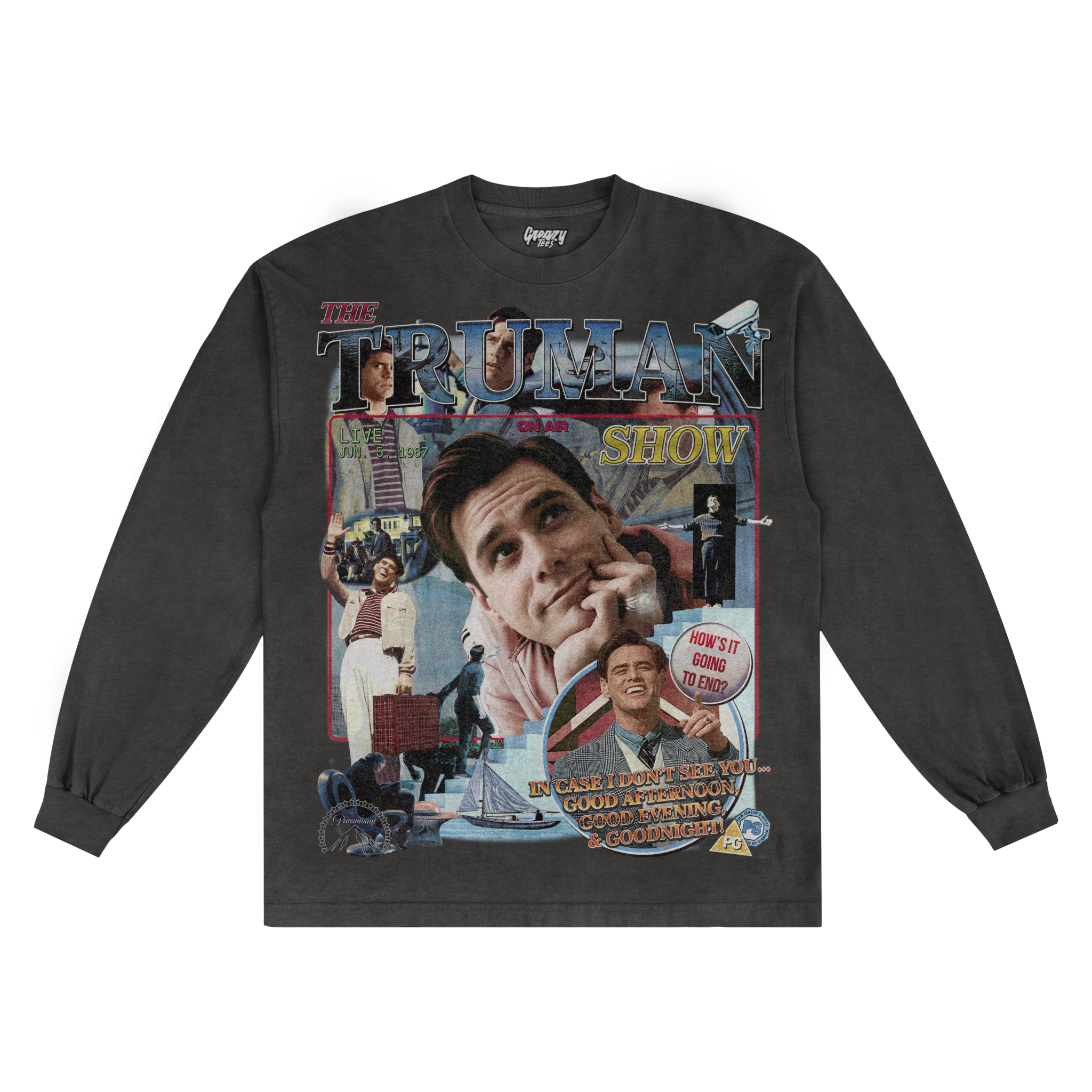 The Truman Show Long Sleeved Tee - Greazy Tees