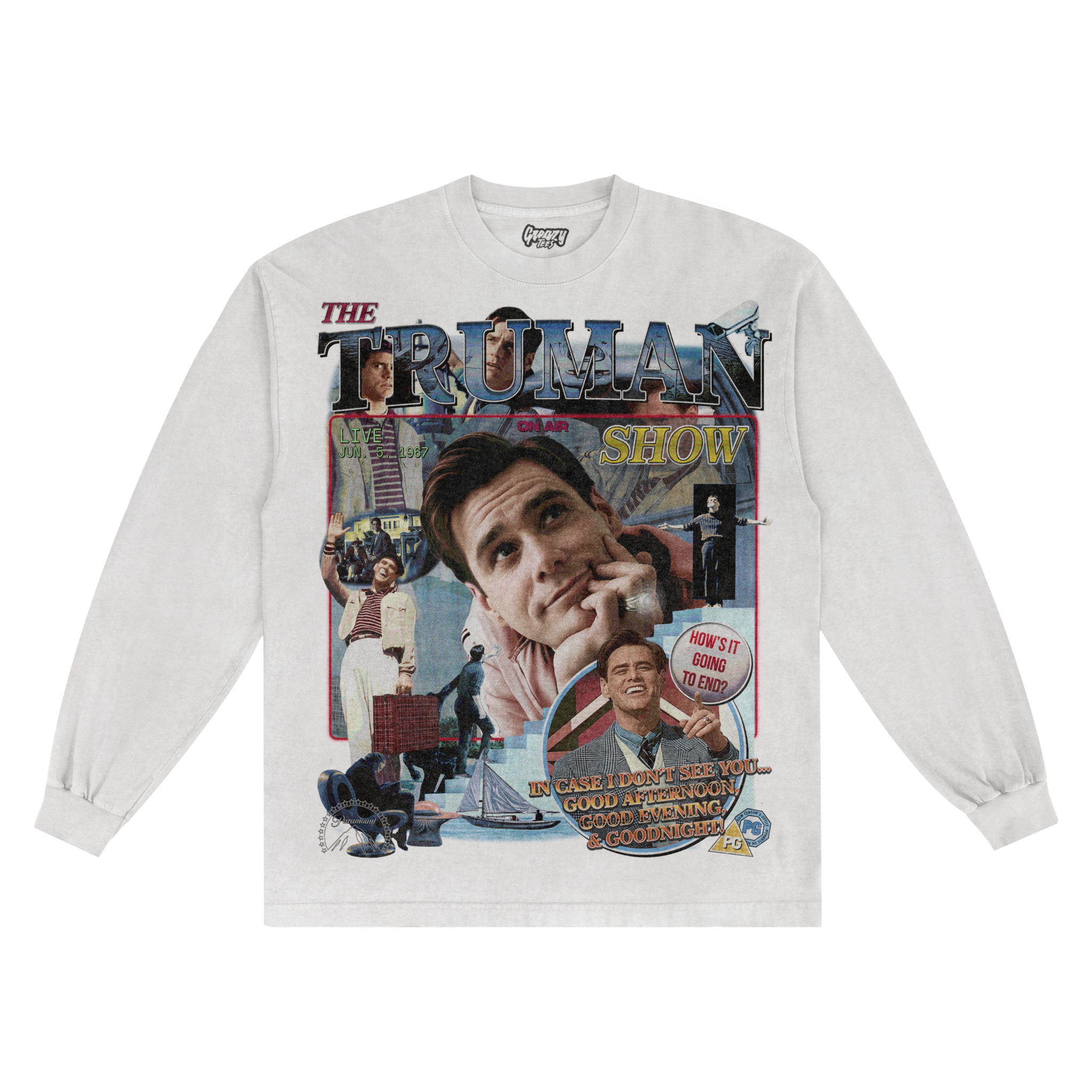 The Truman Show Long Sleeved Tee - Greazy Tees