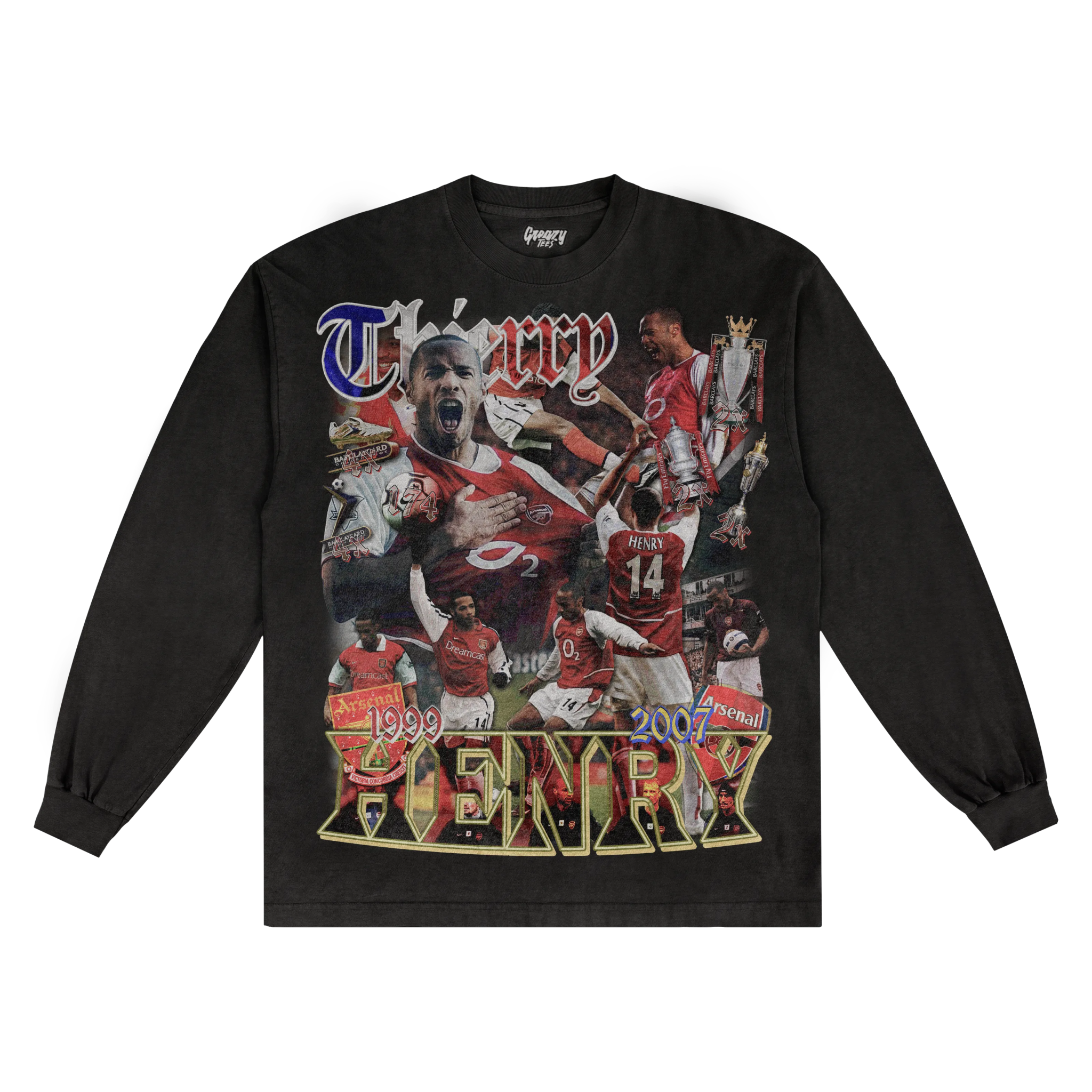 Thierry Henry Classic Long Sleeved Tee - Greazy Tees