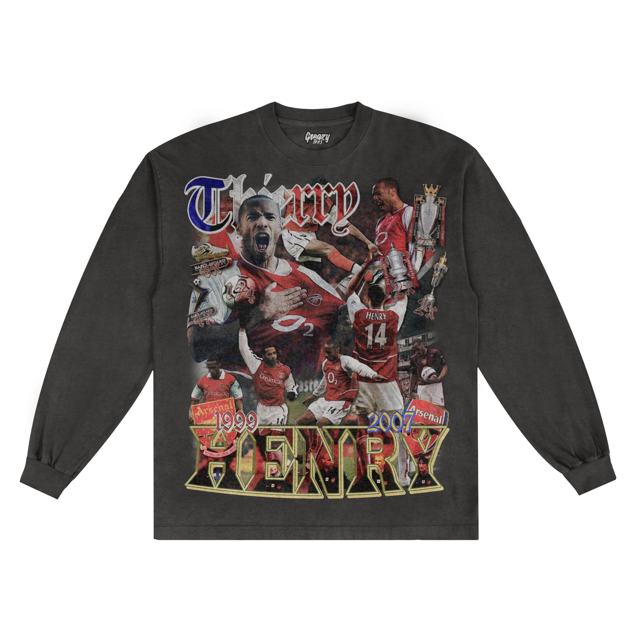 Thierry Henry Classic Long Sleeved Tee - Greazy Tees
