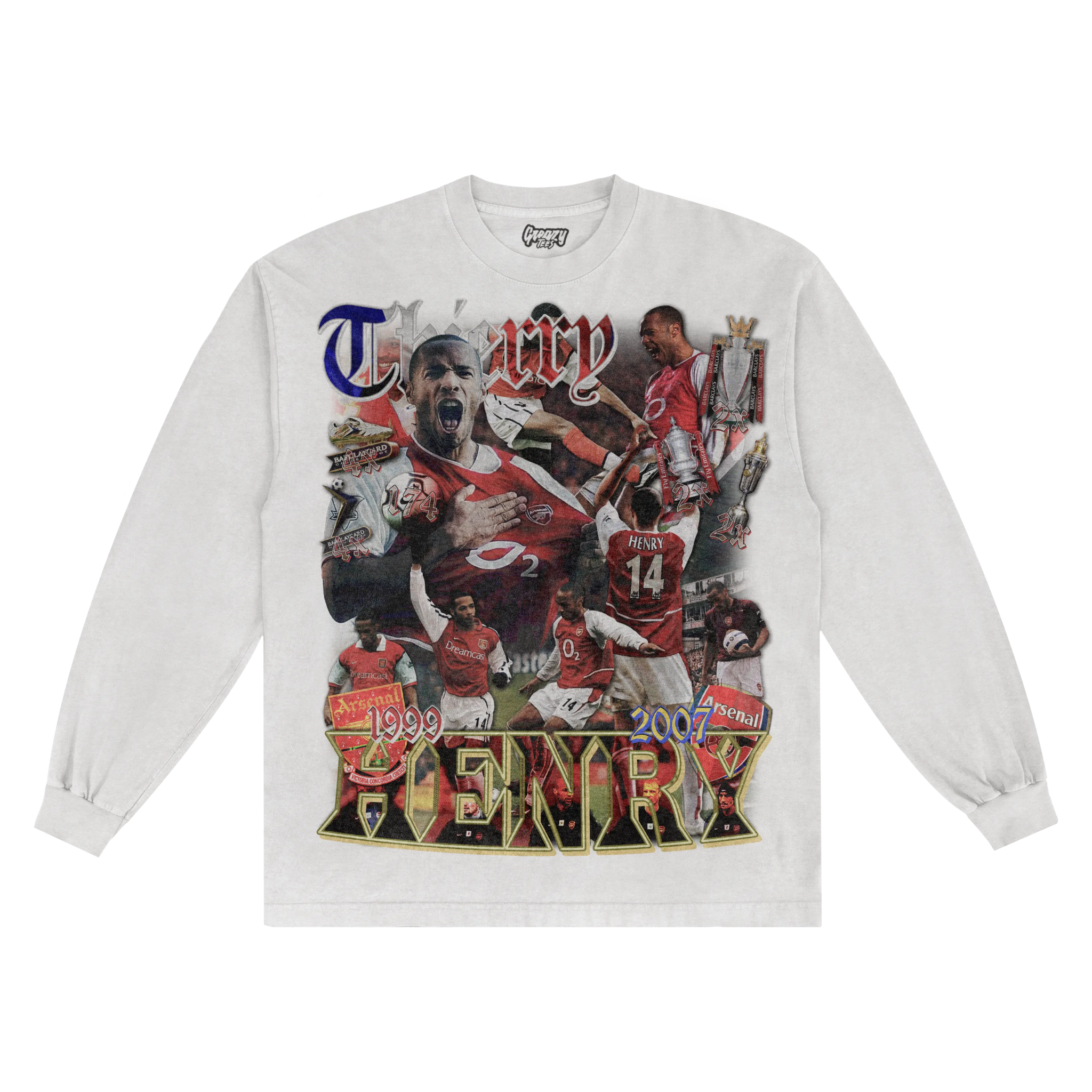Thierry Henry Classic Long Sleeved Tee - Greazy Tees