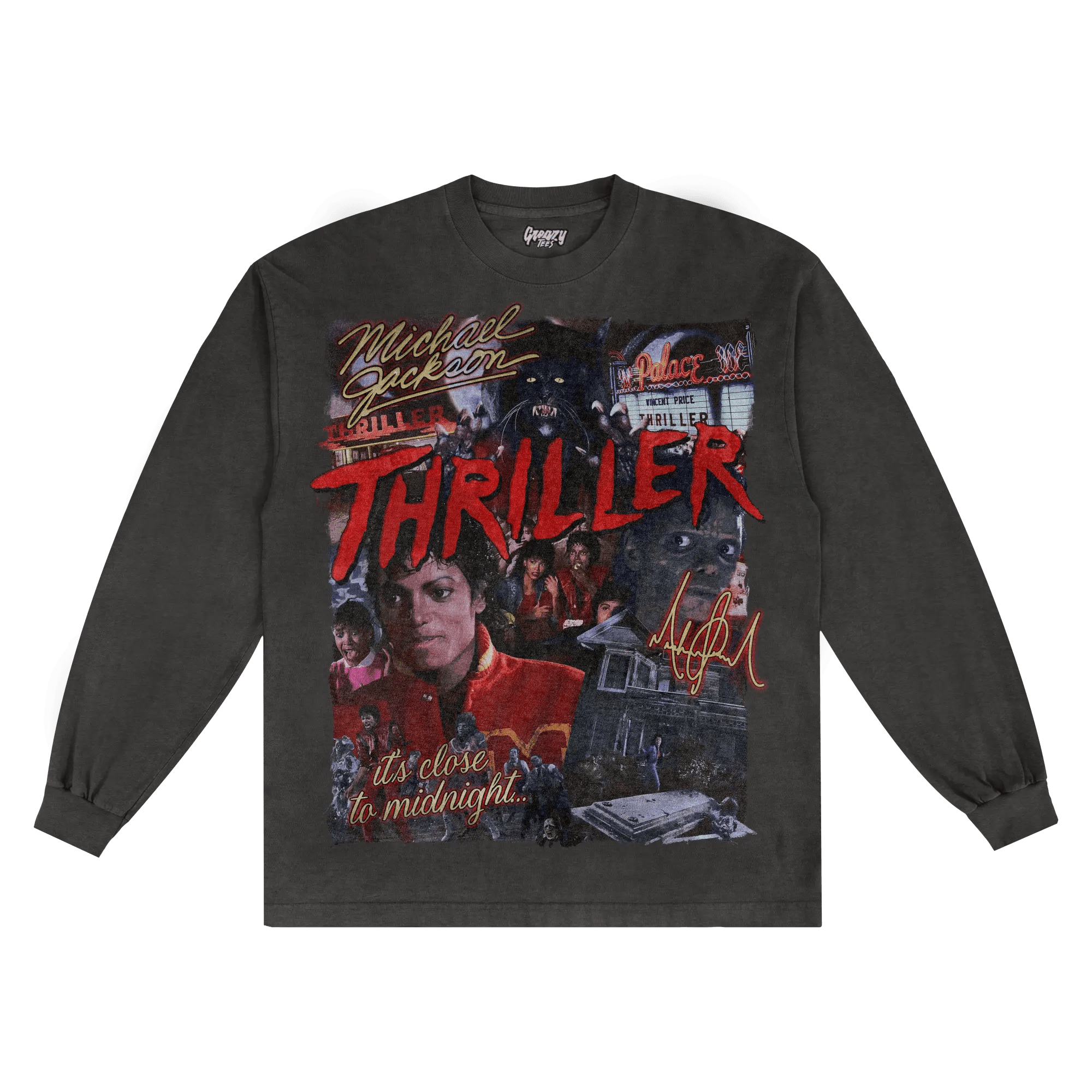 Thriller Long Sleeved Tee - Greazy Tees