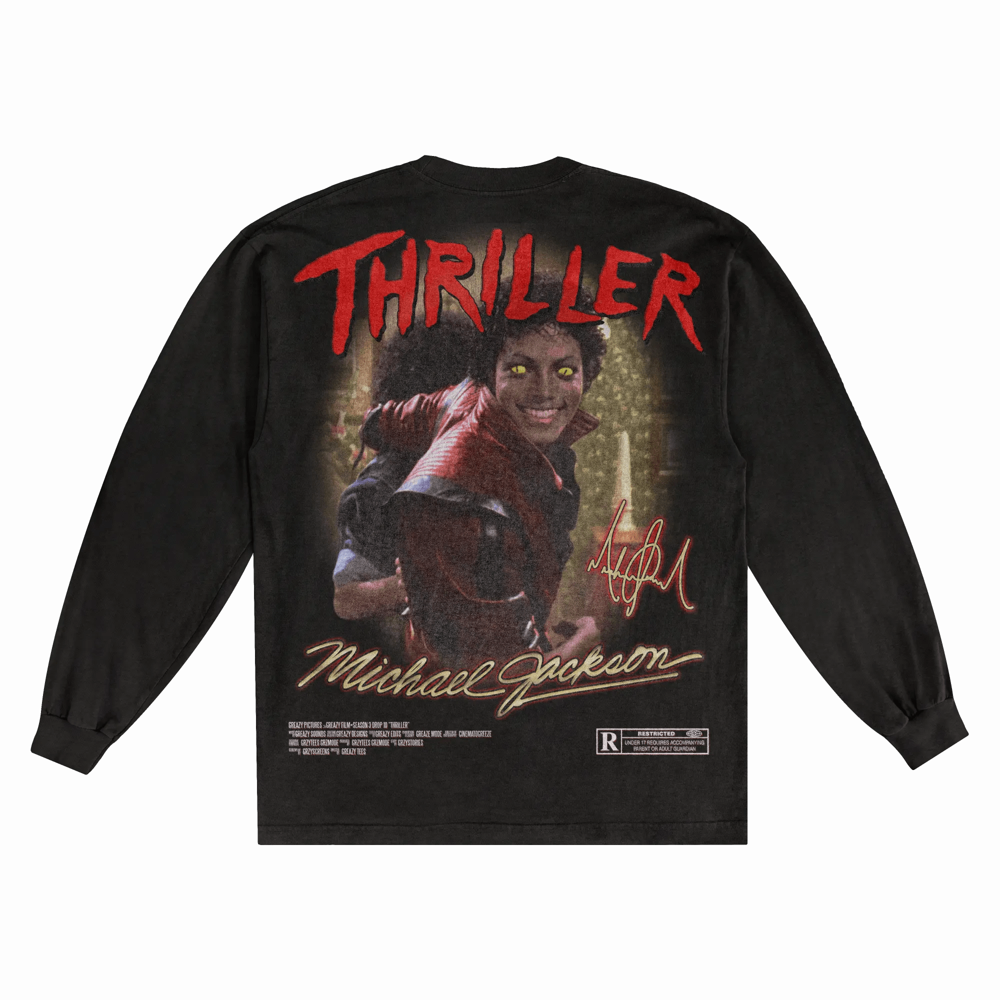 Thriller Long Sleeved Tee - Greazy Tees
