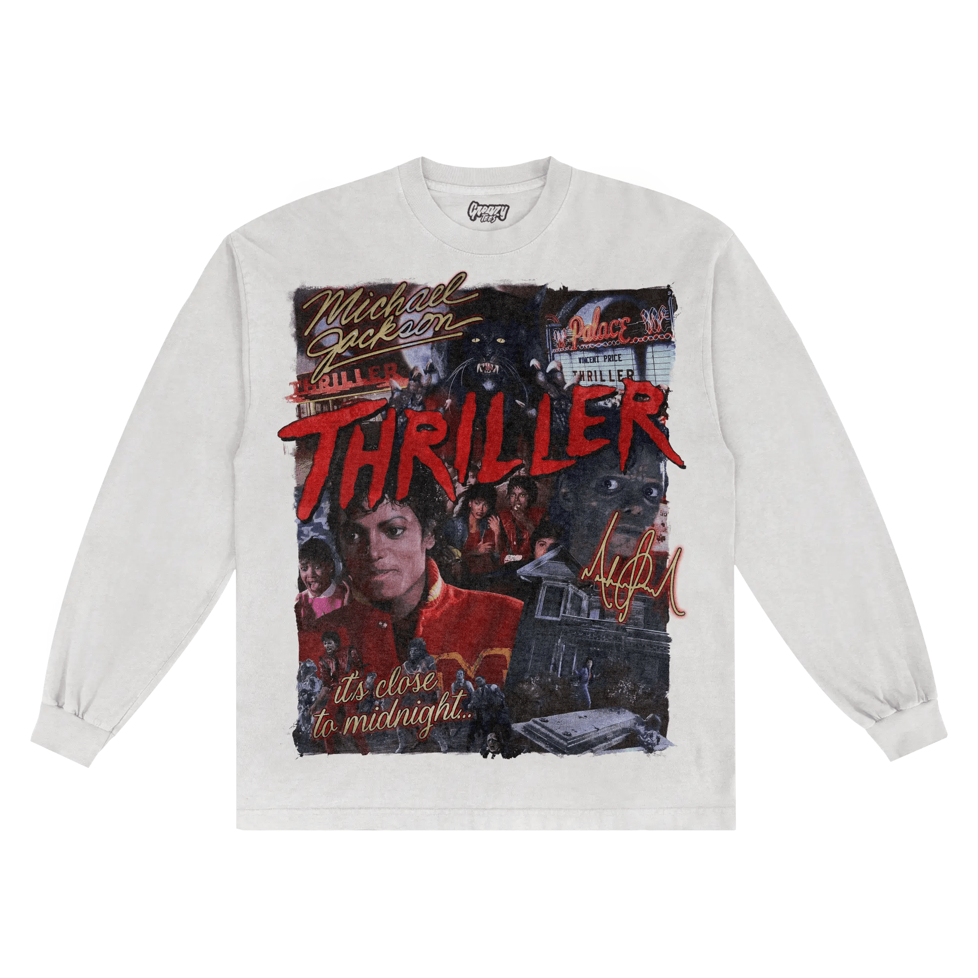 Thriller Long Sleeved Tee - Greazy Tees