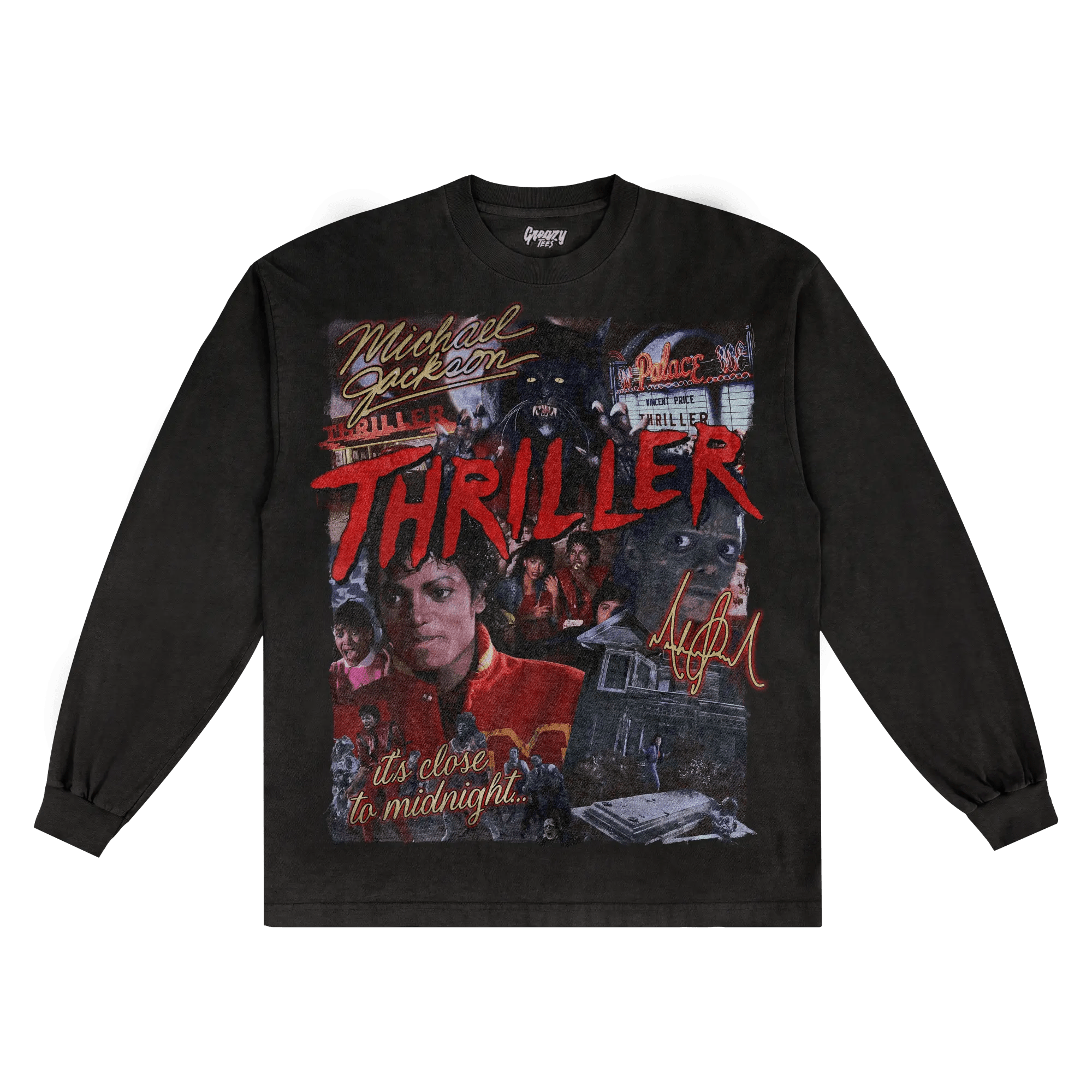 Thriller Long Sleeved Tee - Greazy Tees