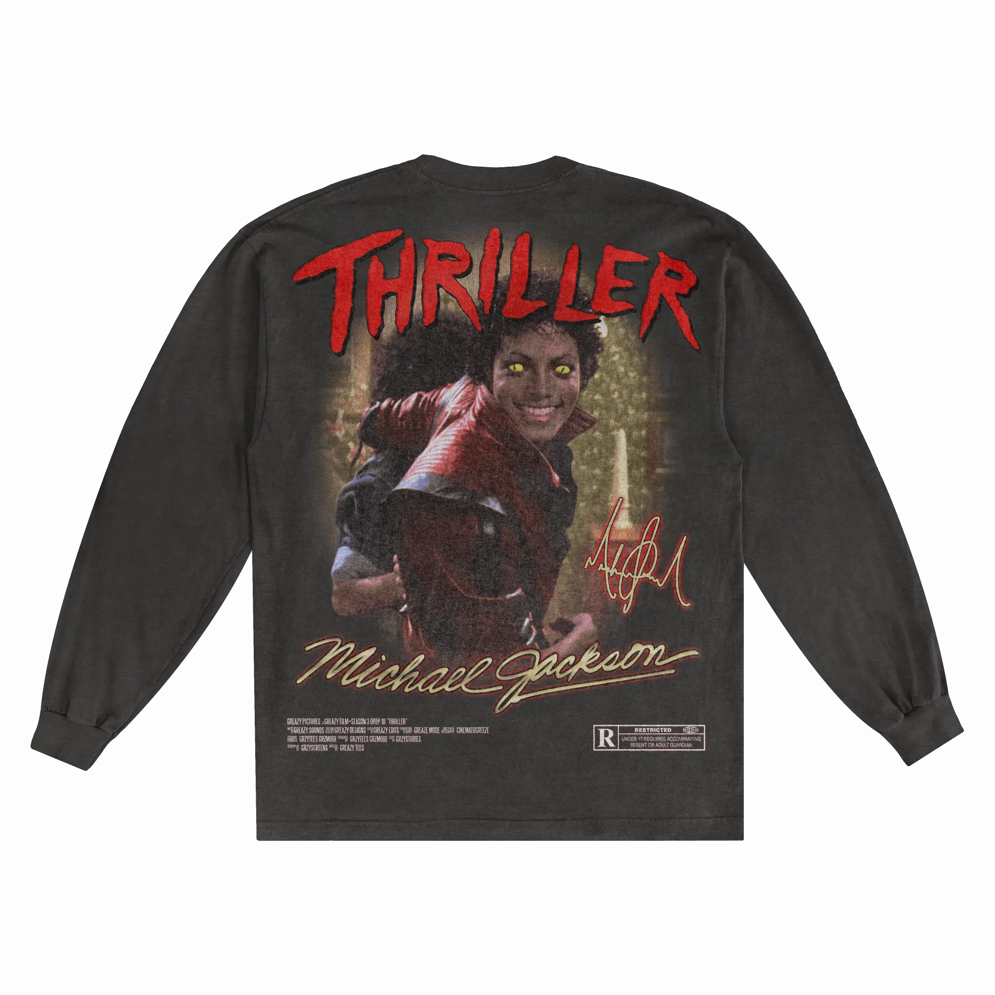Thriller Long Sleeved Tee - Greazy Tees