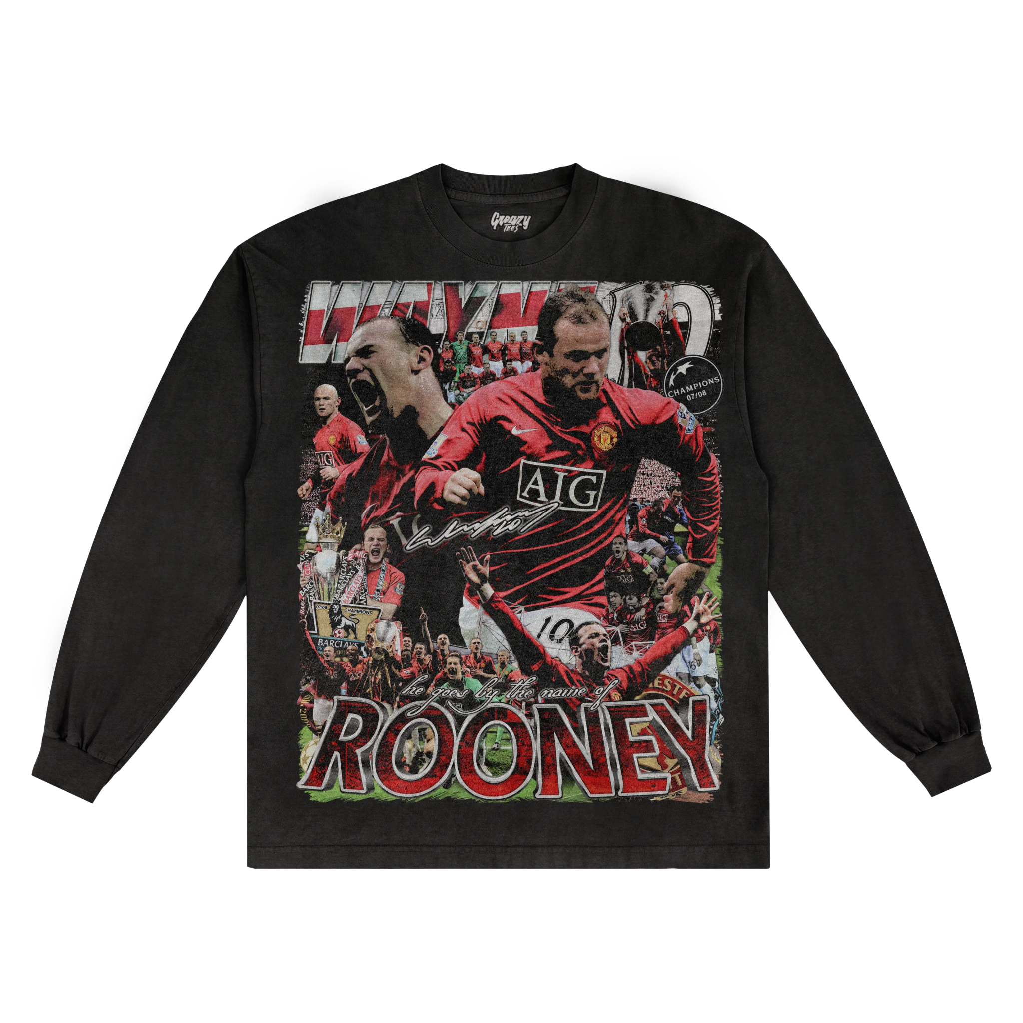 Wayne Rooney '07/08 Long Sleeved Tee - Greazy Tees