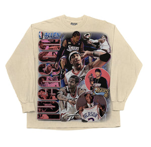 Allen Iverson Long Sleeved Tee Tee Greazy Tees XS Sand Oversized