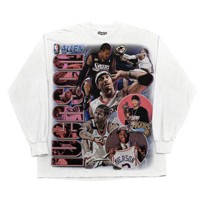 Allen Iverson Long Sleeved Tee Tee Greazy Tees XS White Oversized