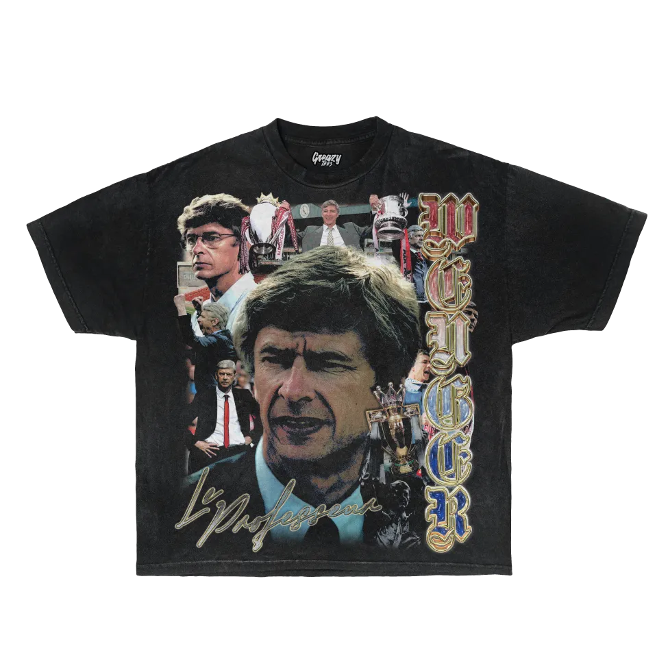 Arsène Wenger Tee Tee Greazy Tees XS Black Oversized