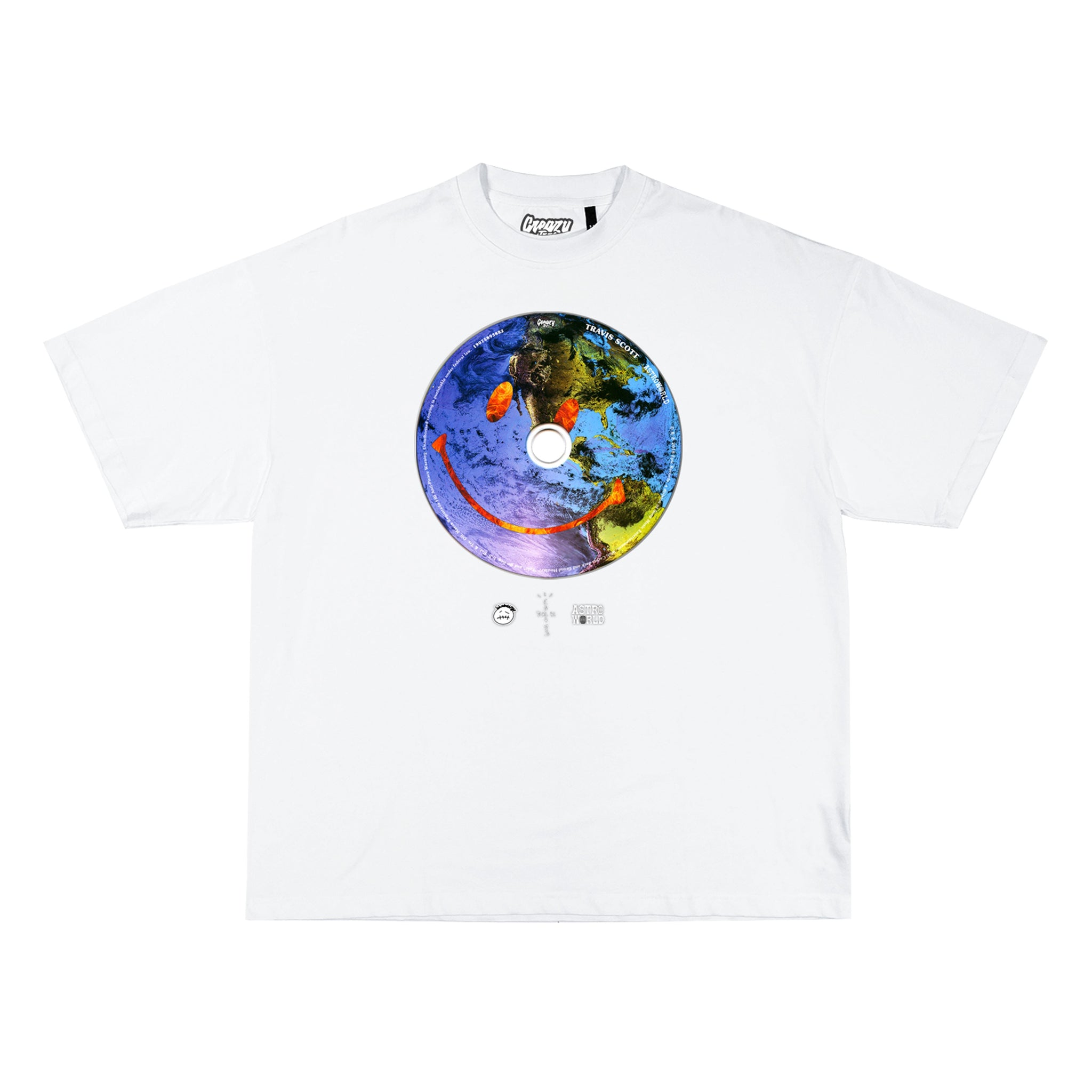 Astroworld Tee Tee Greazy Tees XS White Oversized