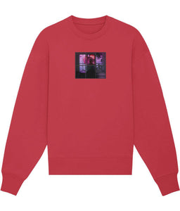 Birds Sweatshirt Sweatshirt Greazy Tees XS Red Oversized