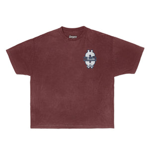 Businessman Tee Tee Greazy Tees XS Burgundy Oversized