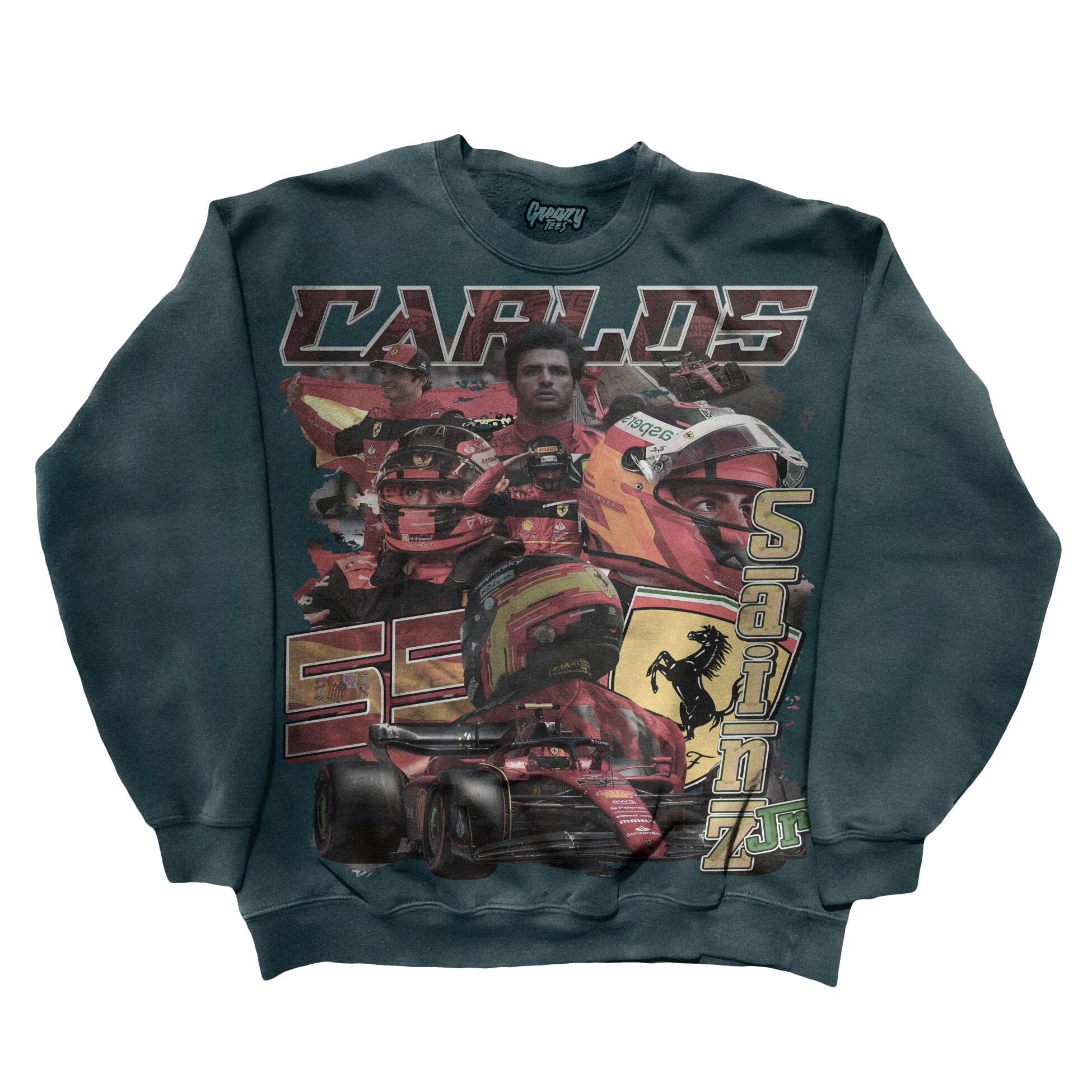 Carlos Sainz Sweatshirt Sweatshirt Greazy Tees XS Teal Oversized