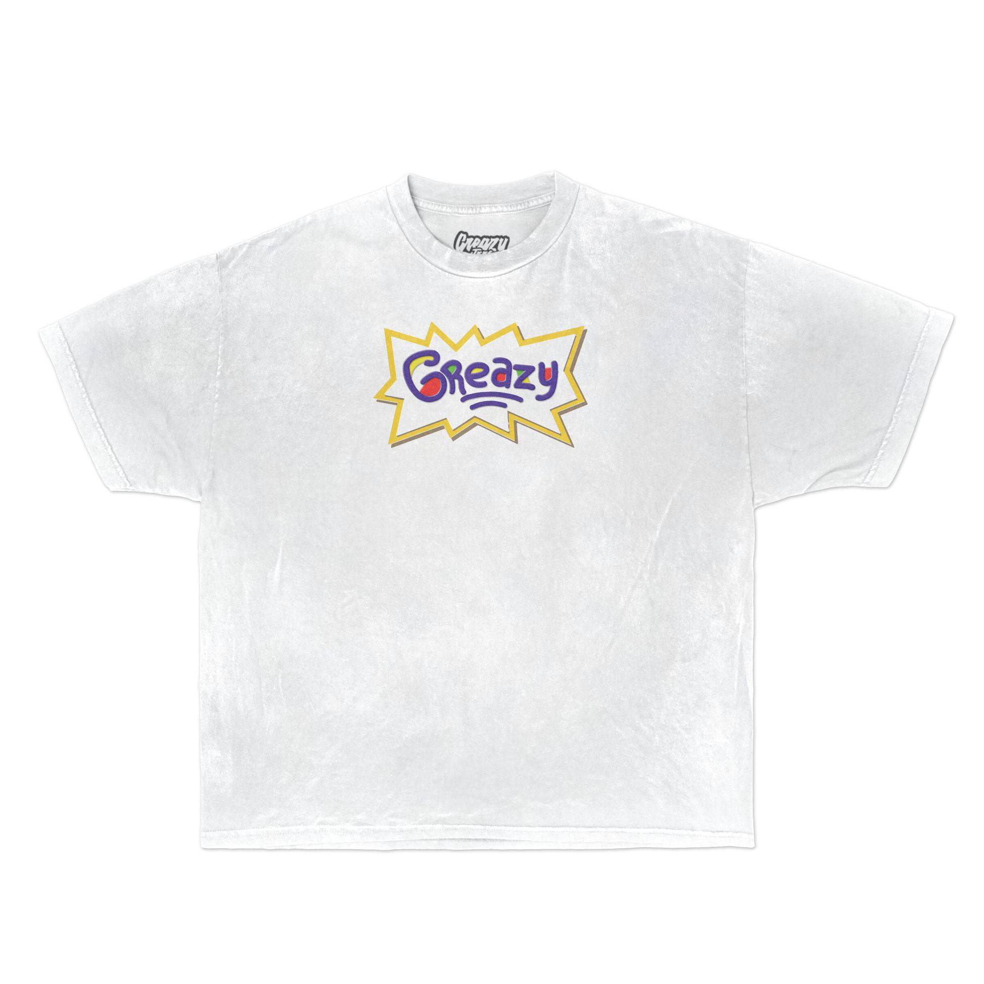 Childs Play Tee Tee Greazy Tees XS White Oversized