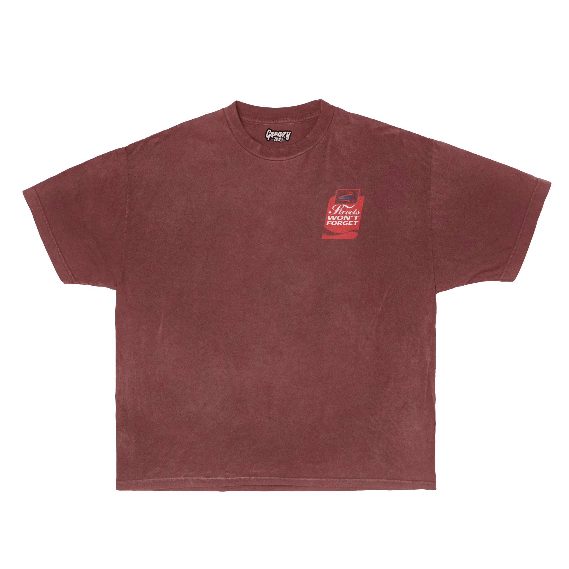 Coca Cola Streets Won't Forget Tee Tee Greazy Tees XS Burgundy Oversized