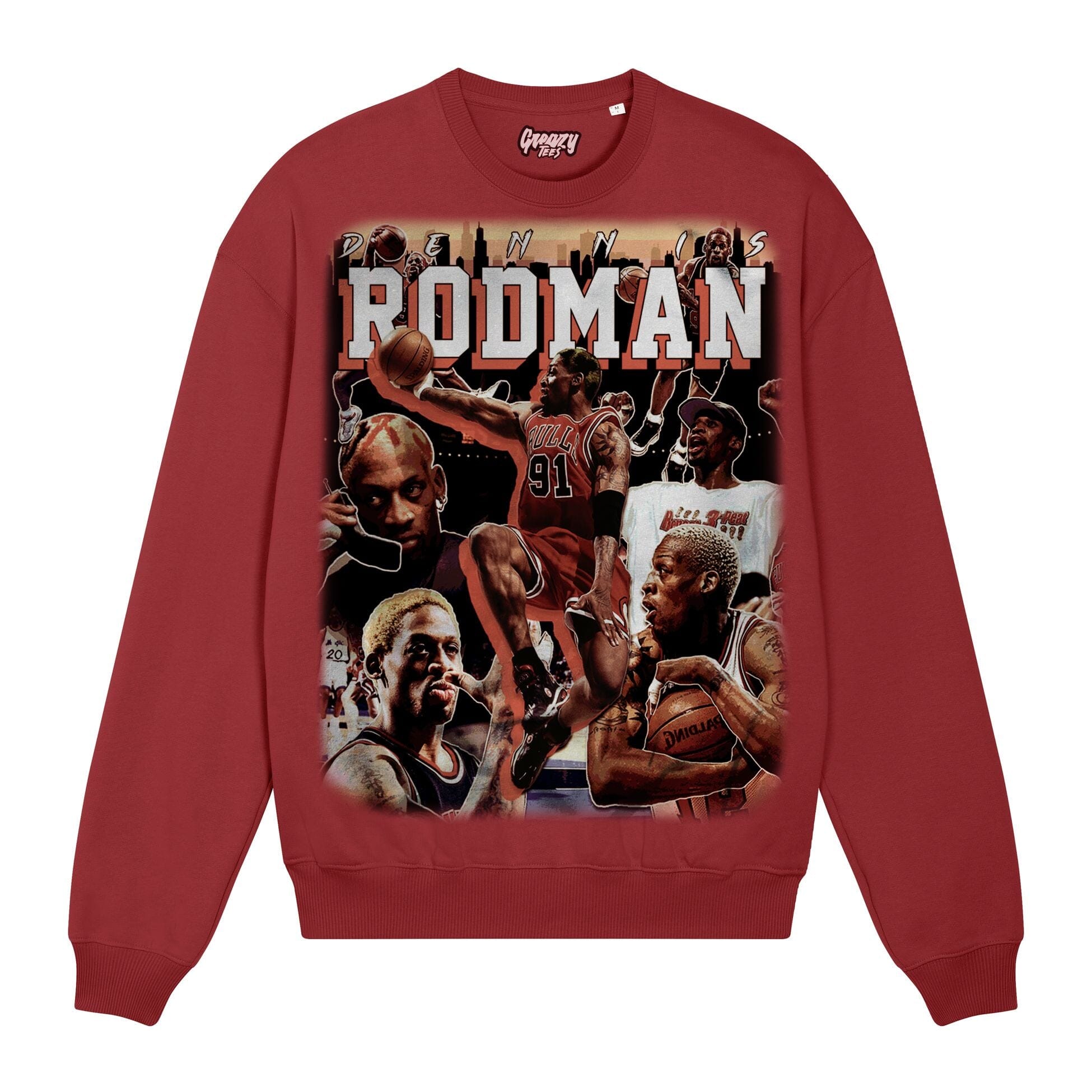 Dennis Rodman Sweatshirt Sweatshirt Greazy Tees XS Burgundy Oversized