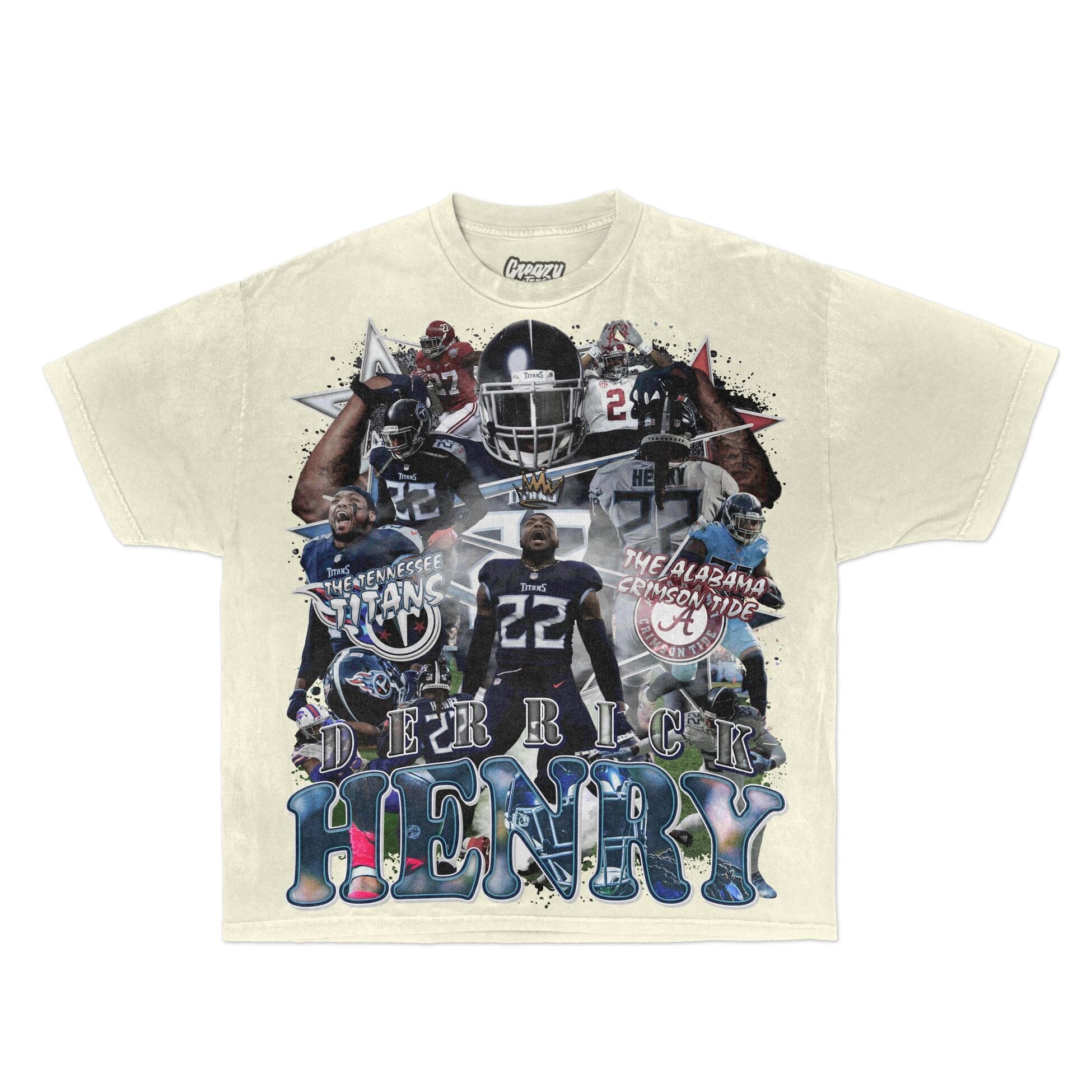 Derrick Henry Tee Tee Greazy Tees XS Off White Oversized