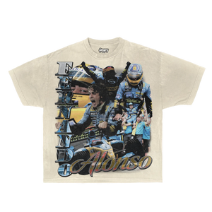 Fernando Alonso Tee Tee Greazy Tees XS Off White Oversized