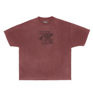 First Time Tee Tee Greazy Tees XS Burgundy Oversized