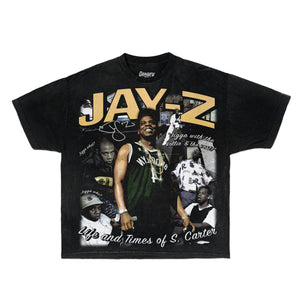 Jay-Z Tee Tee Greazy Tees Black S Oversized