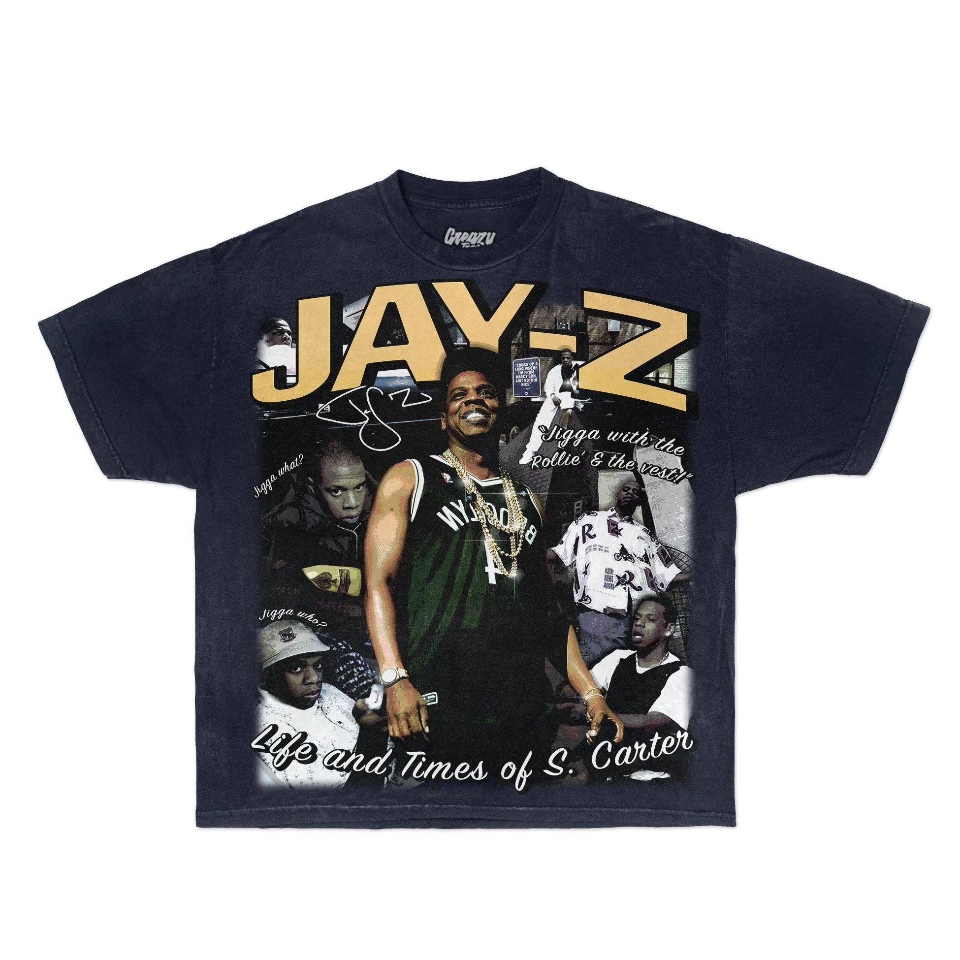 Jay-Z Tee Tee Greazy Tees Navy XS Oversized