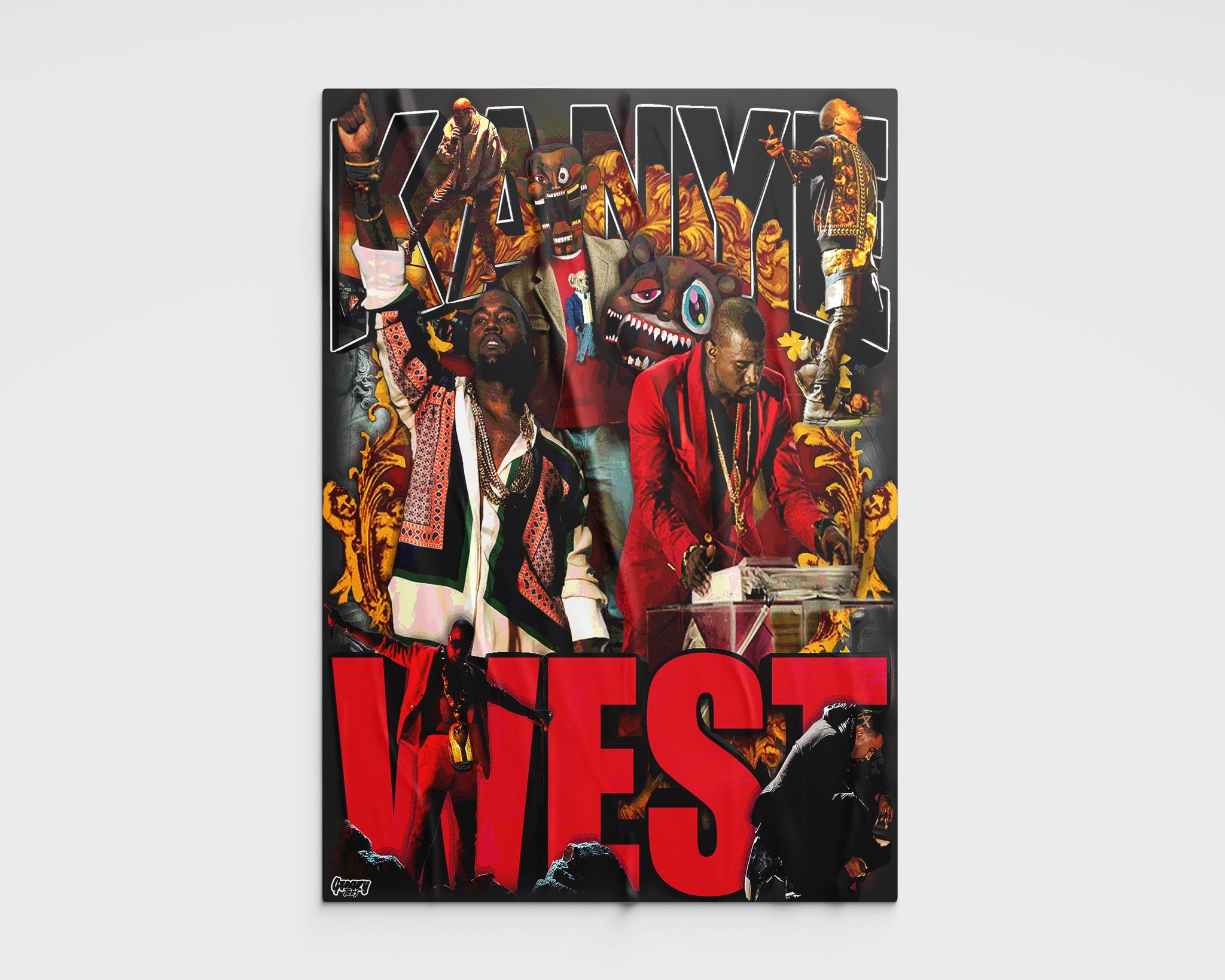Kanye West Poster Poster Greazy Tees 
