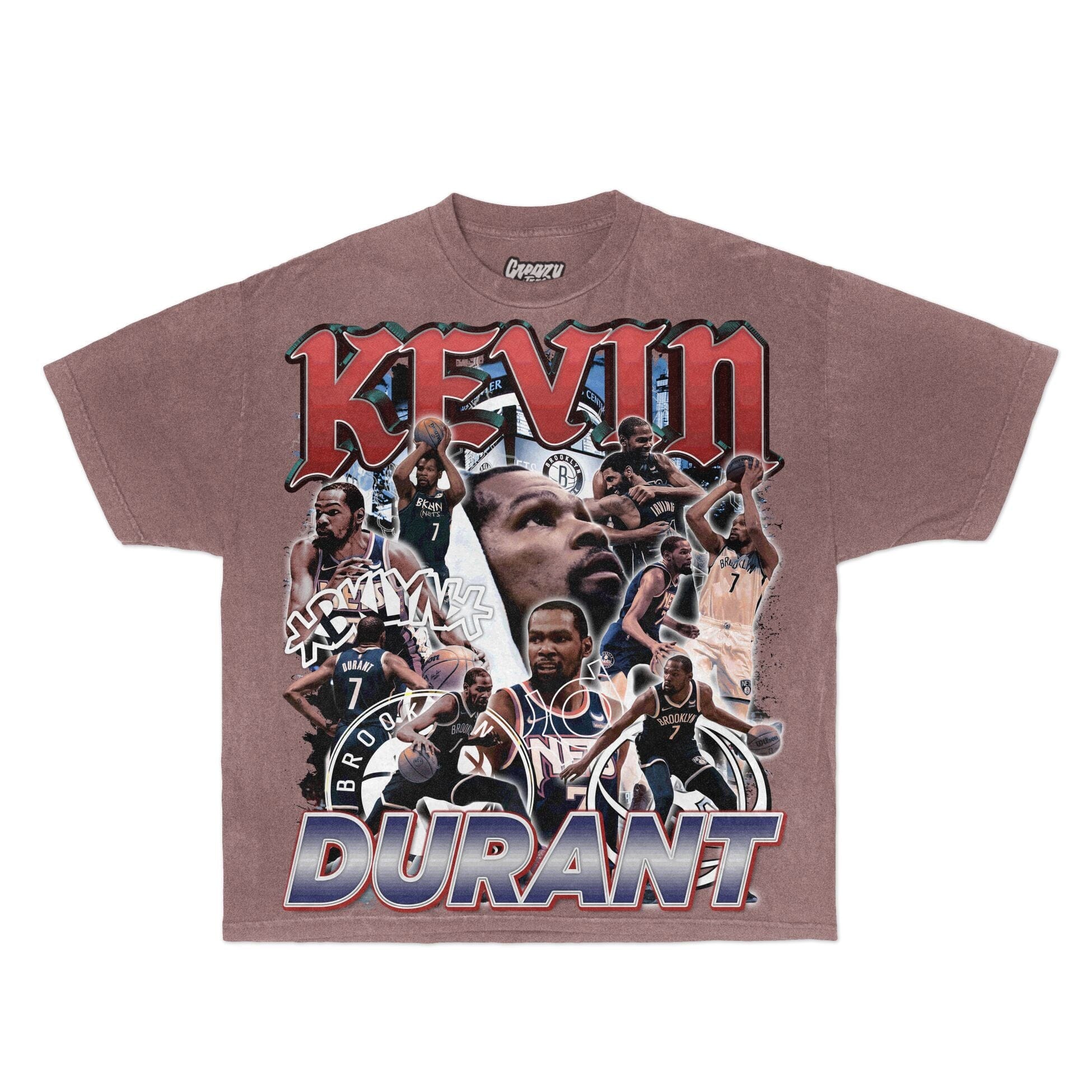 Kevin Durant Tee Tee Greazy Tees XS Coffee Brown Oversized