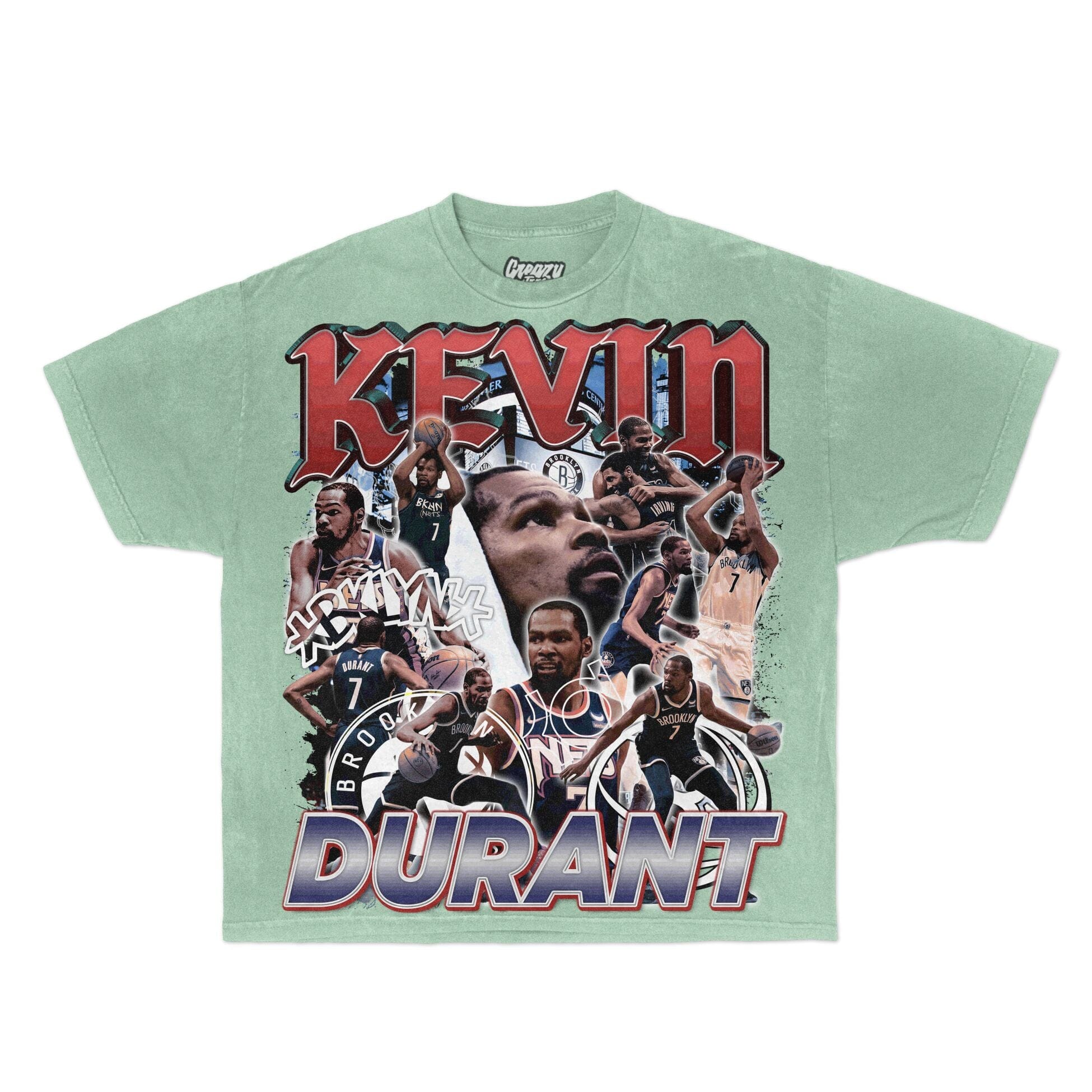 Kevin Durant Tee Tee Greazy Tees XS Mint Green Oversized