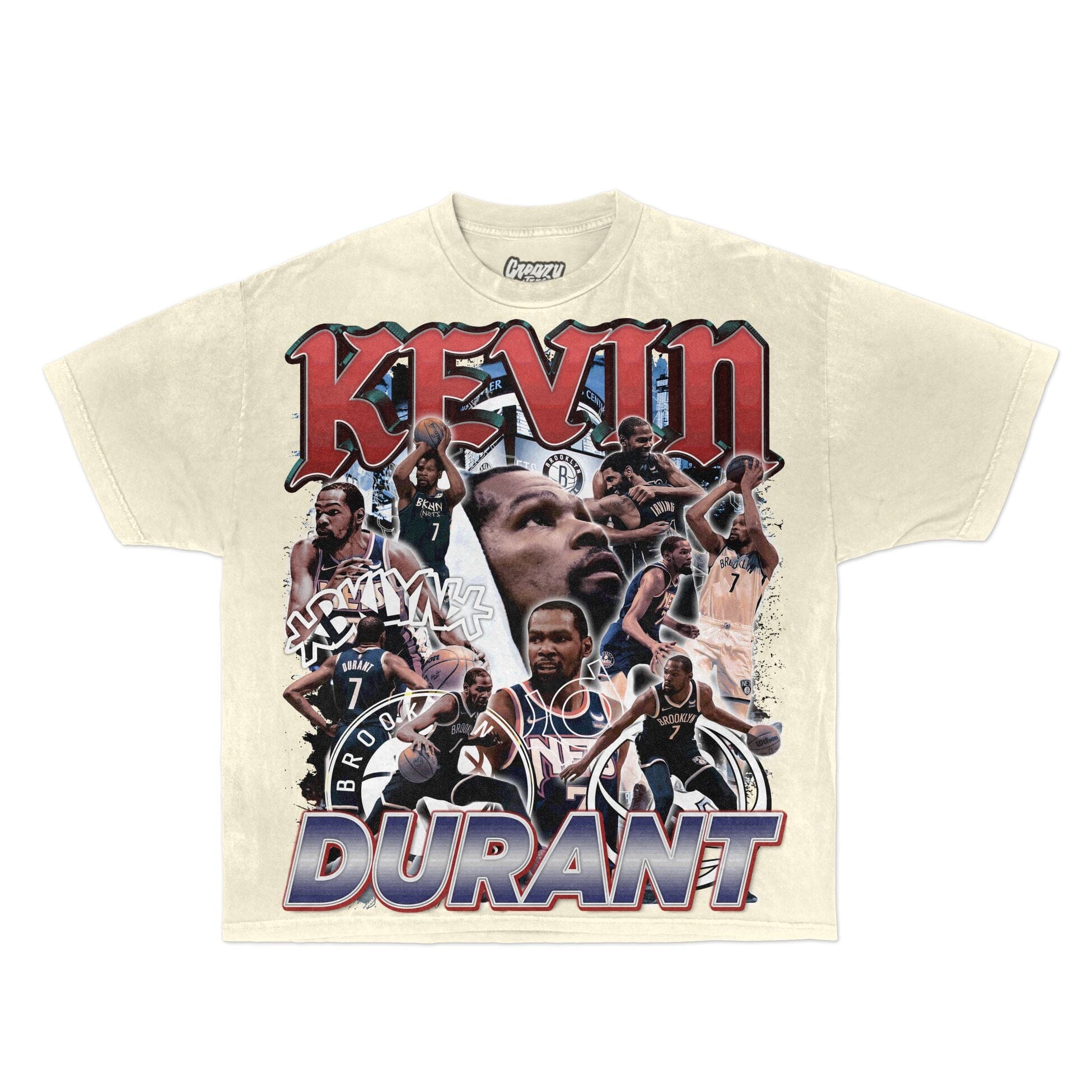 Kevin Durant Tee Tee Greazy Tees XS Off White Oversized