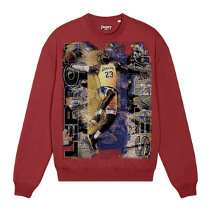 Lebron James Sweatshirt Sweatshirt Greazy Tees XS Burgundy Oversized