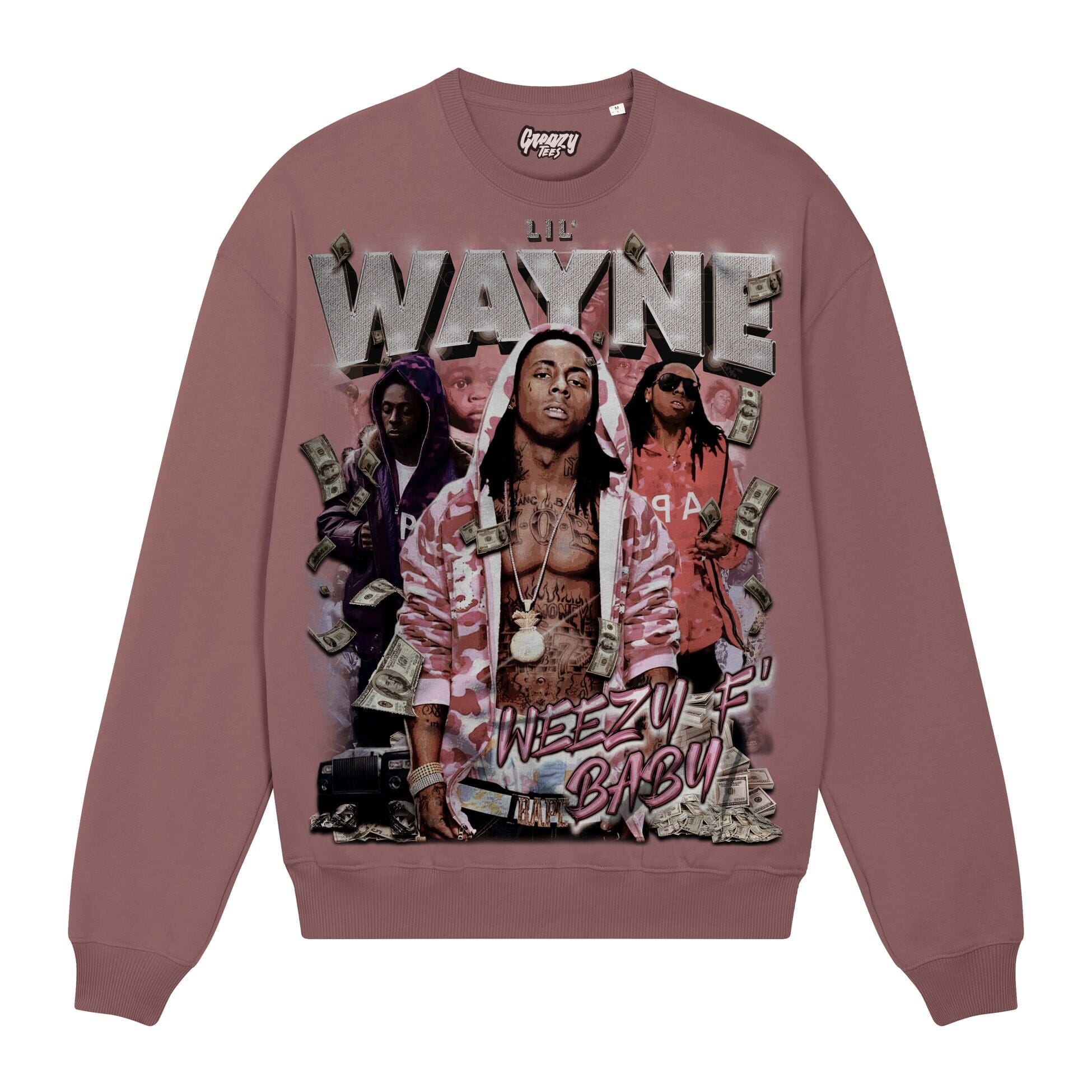Lil' Wayne Sweatshirt Sweatshirt Greazy Tees XS Coffee Brown Oversized