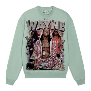 Lil' Wayne Sweatshirt Sweatshirt Greazy Tees XS Mint Green Oversized