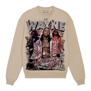 Lil' Wayne Sweatshirt Sweatshirt Greazy Tees XS Sand Oversized