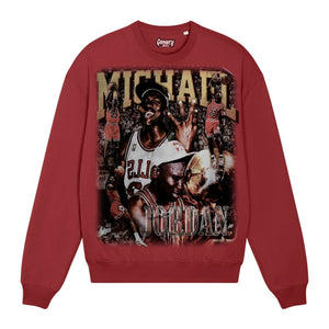 Michael Jordan Sweatshirt Sweatshirt Greazy Tees XS Burgundy Oversized