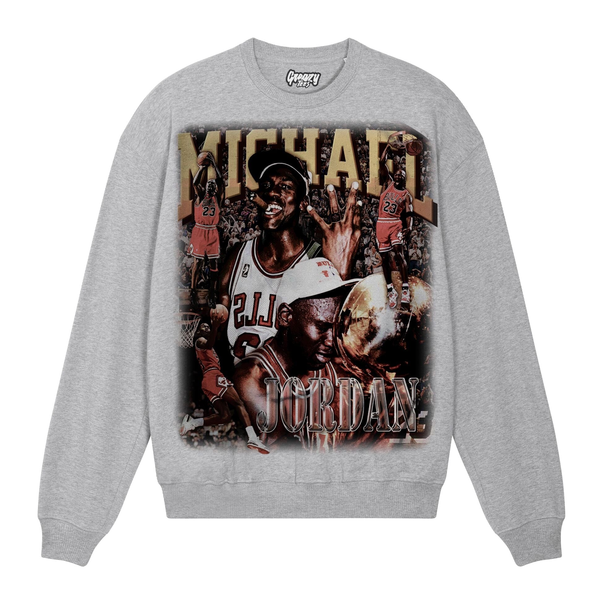 Michael Jordan Sweatshirt Sweatshirt Greazy Tees XS Grey Oversized