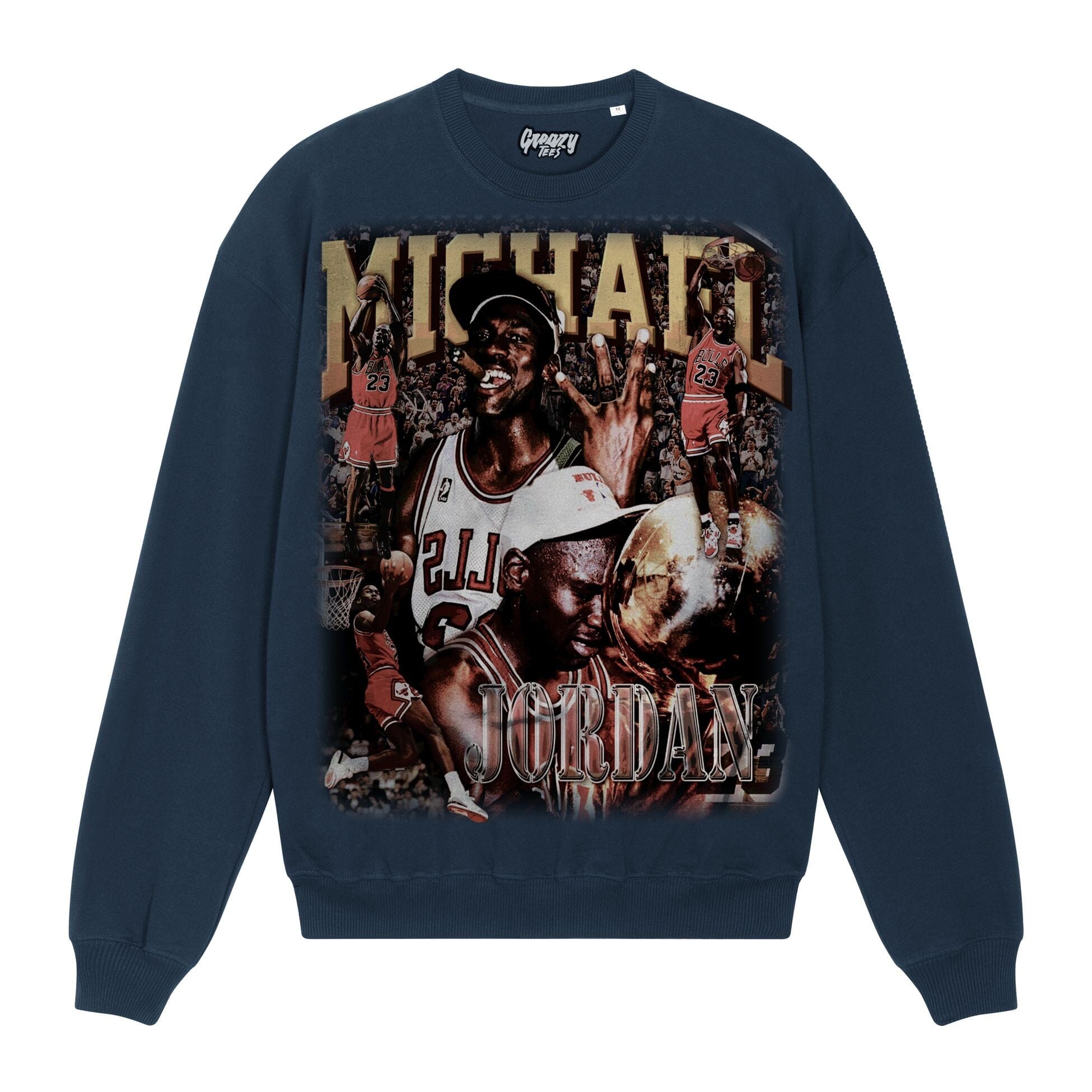 Michael Jordan Sweatshirt Sweatshirt Greazy Tees XS Navy Oversized