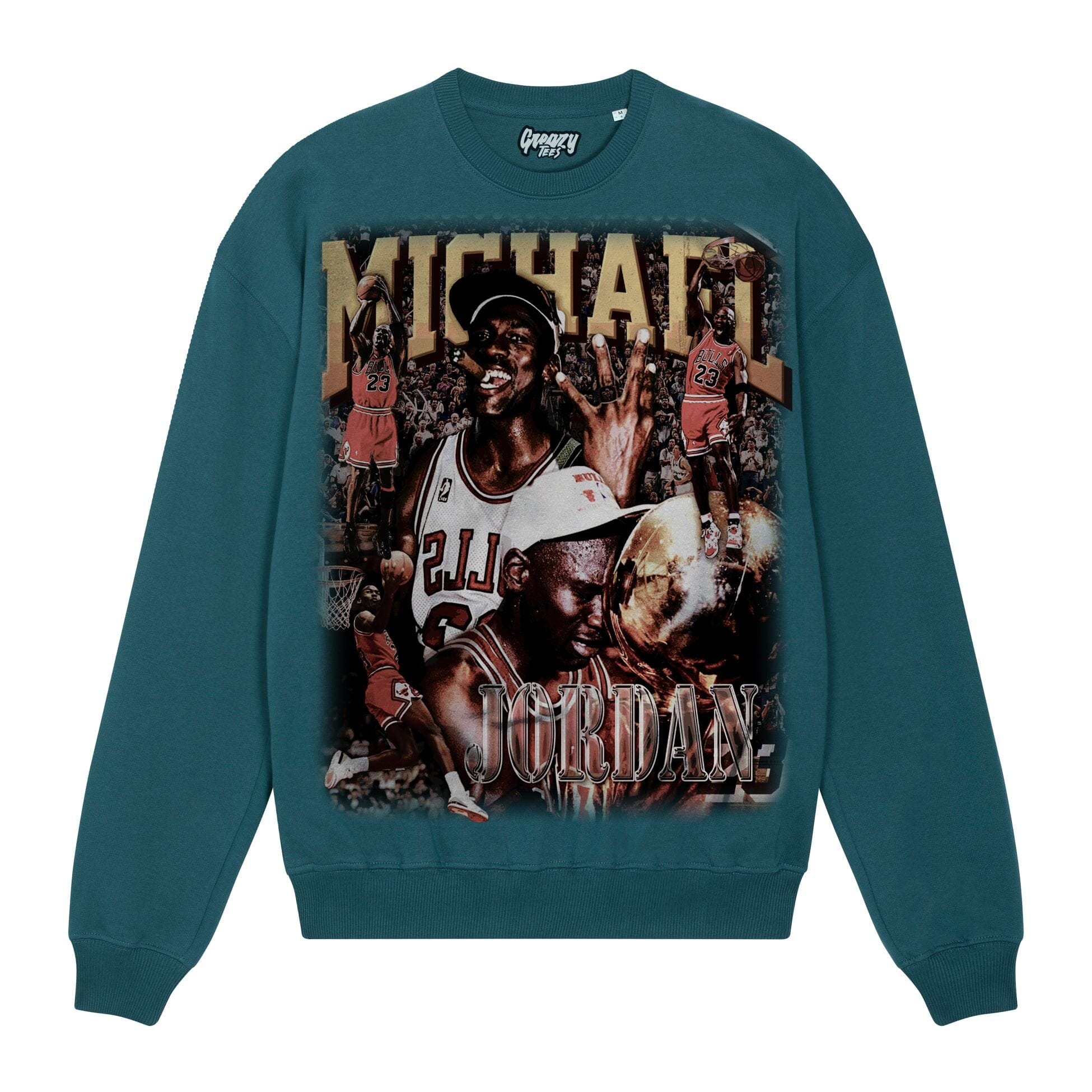 Michael Jordan Sweatshirt Sweatshirt Greazy Tees XS Teal Oversized
