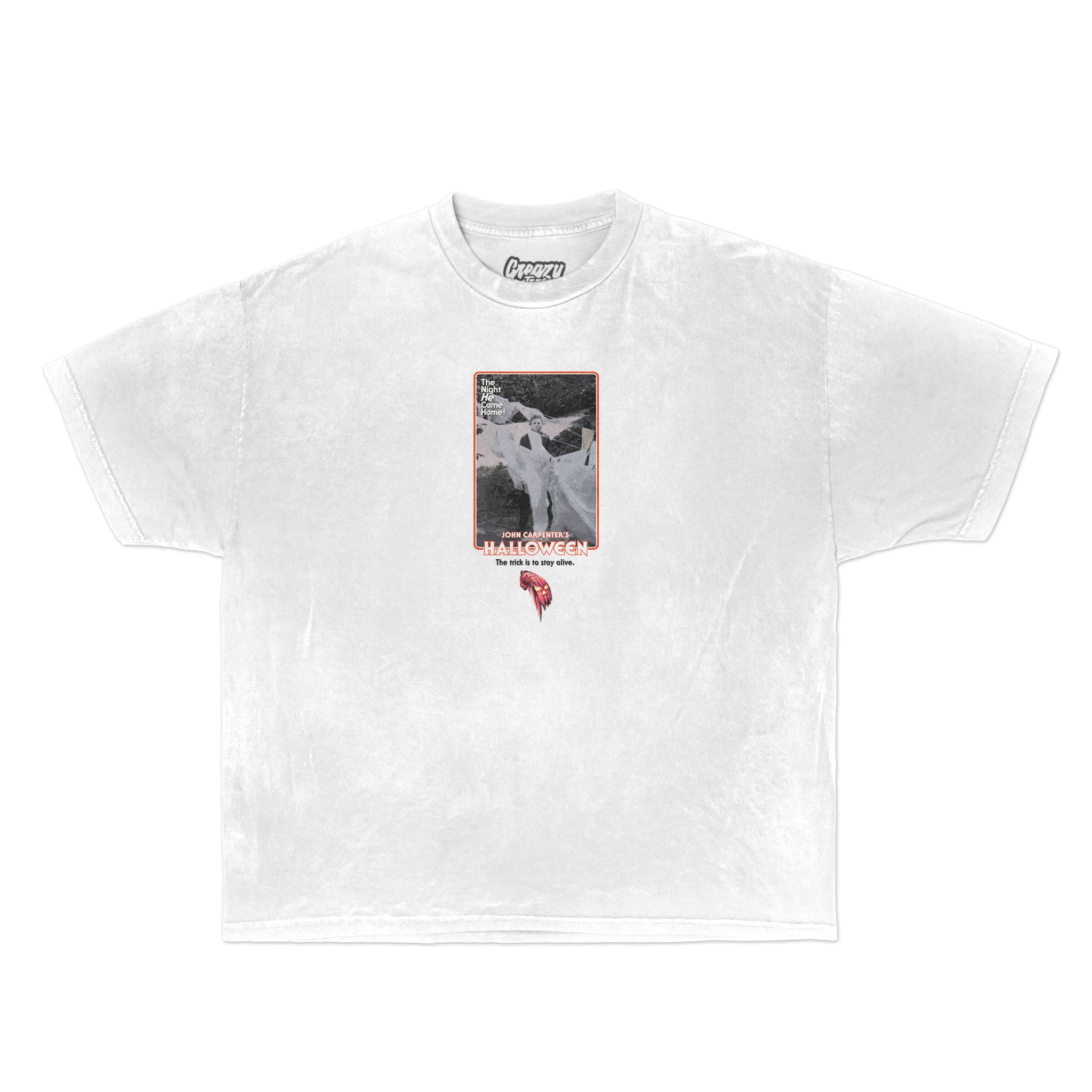 Michael Myers Tee v2 Tee Greazy Tees XS White Oversized
