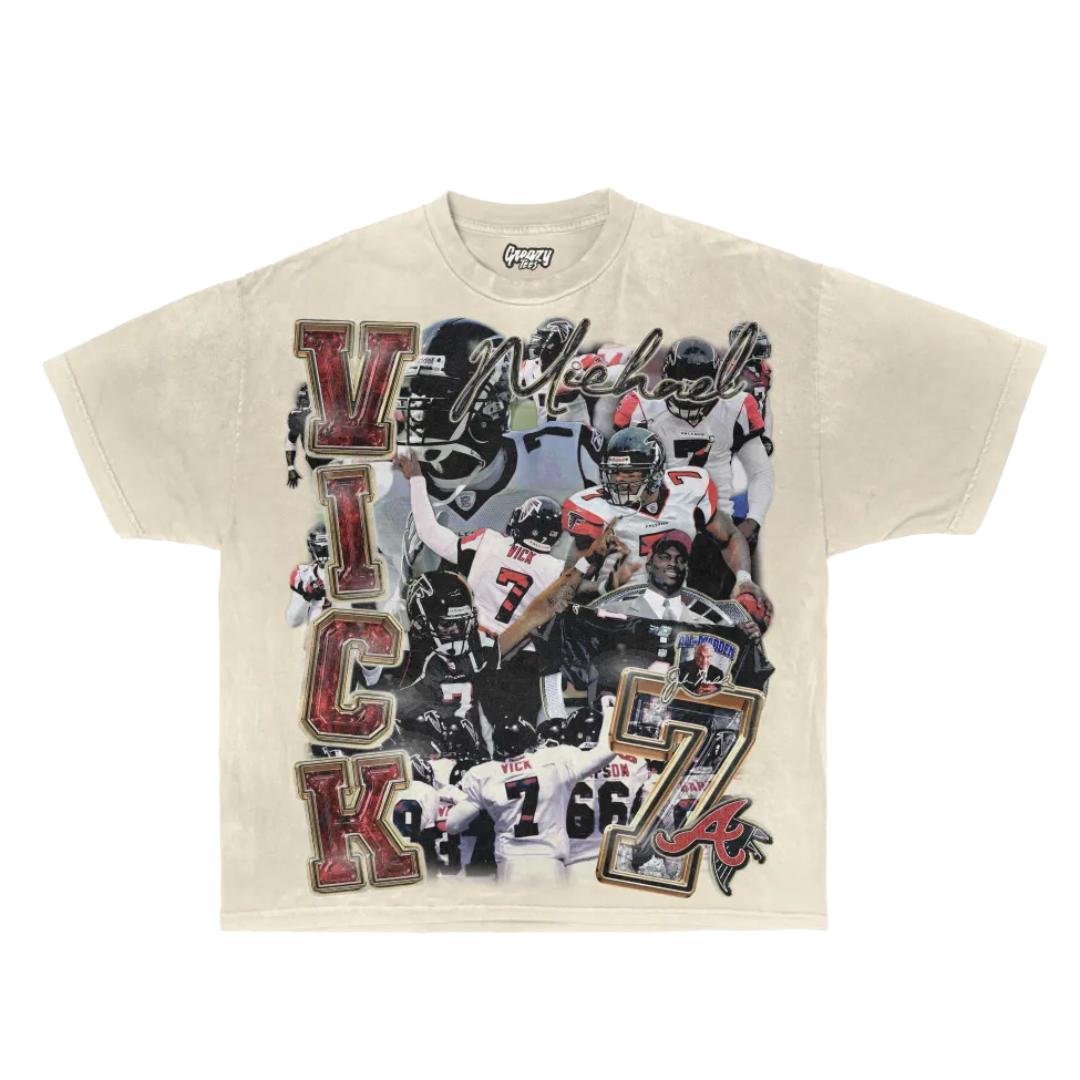 Michael Vick Tee Tee Greazy Tees XS Off White Oversized