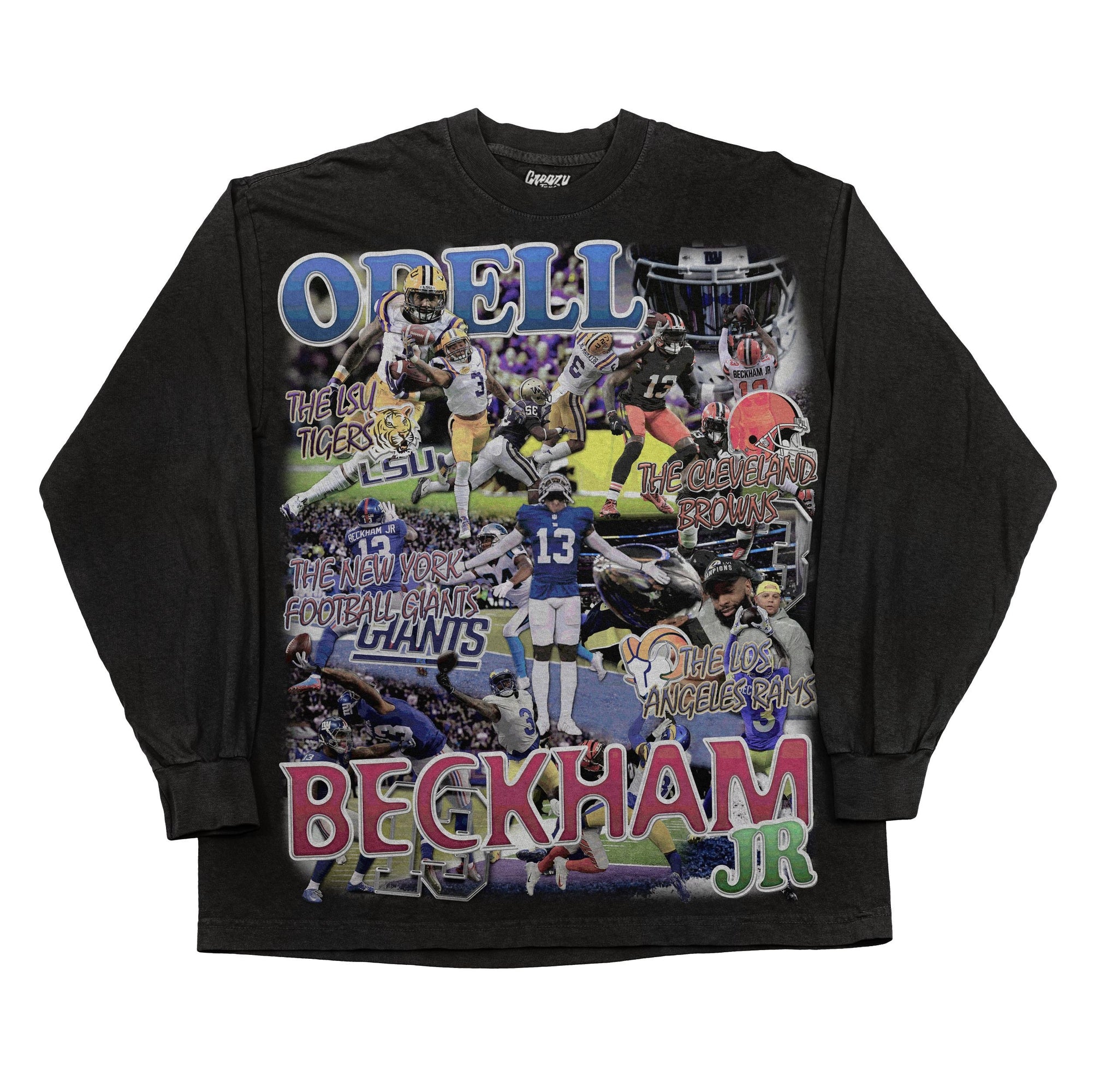 Odell Beckham Jr Long Sleeved Tee Tee Greazy Tees XS Black Oversized