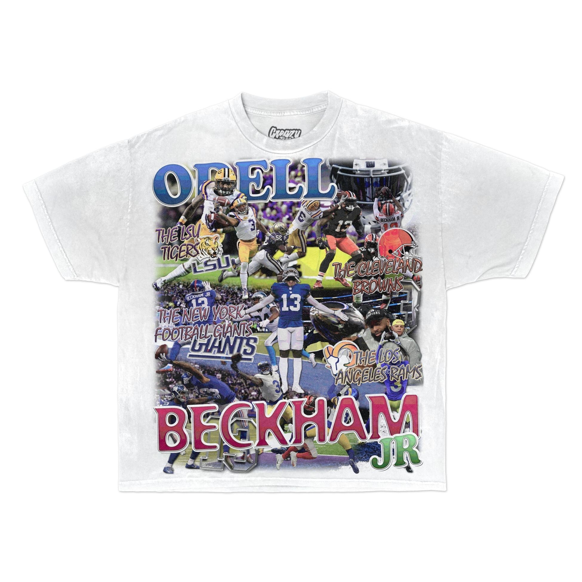 Odell Beckham Jr Tee Tee Greazy Tees XS White Oversized