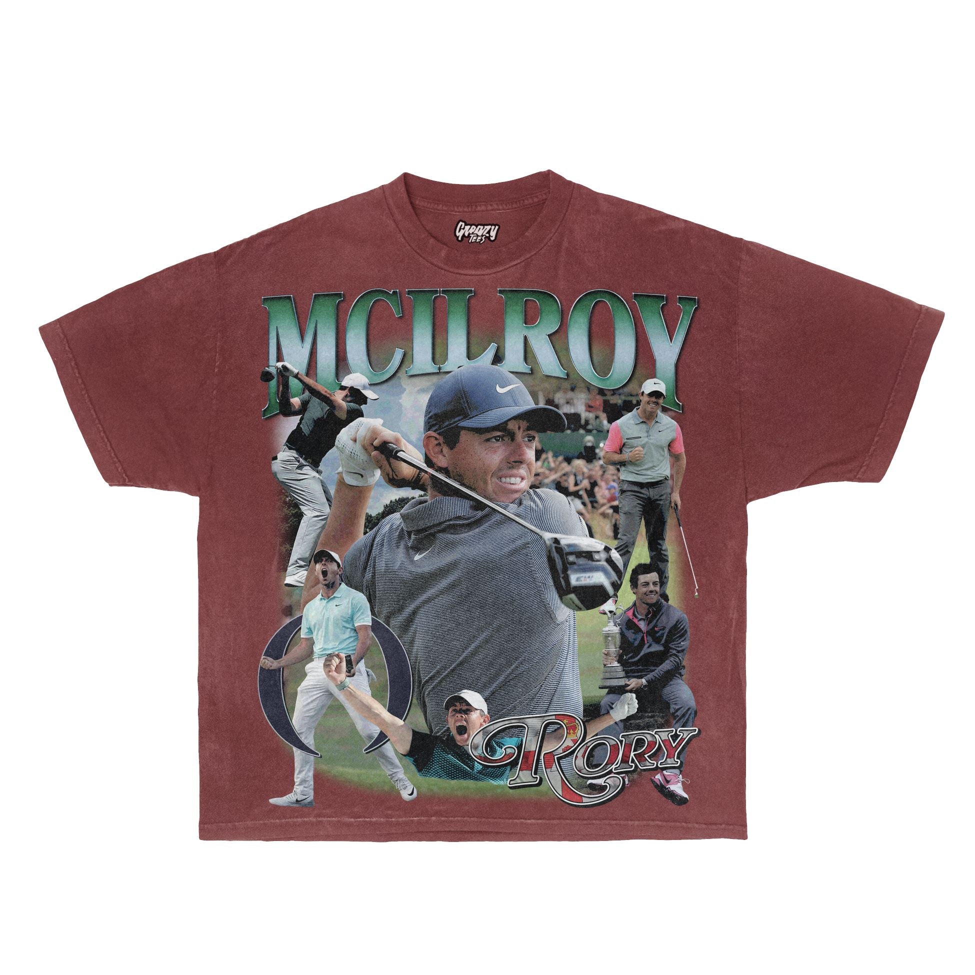 Rory McIlroy Tee Tee Greazy Tees XS Burgundy Oversized